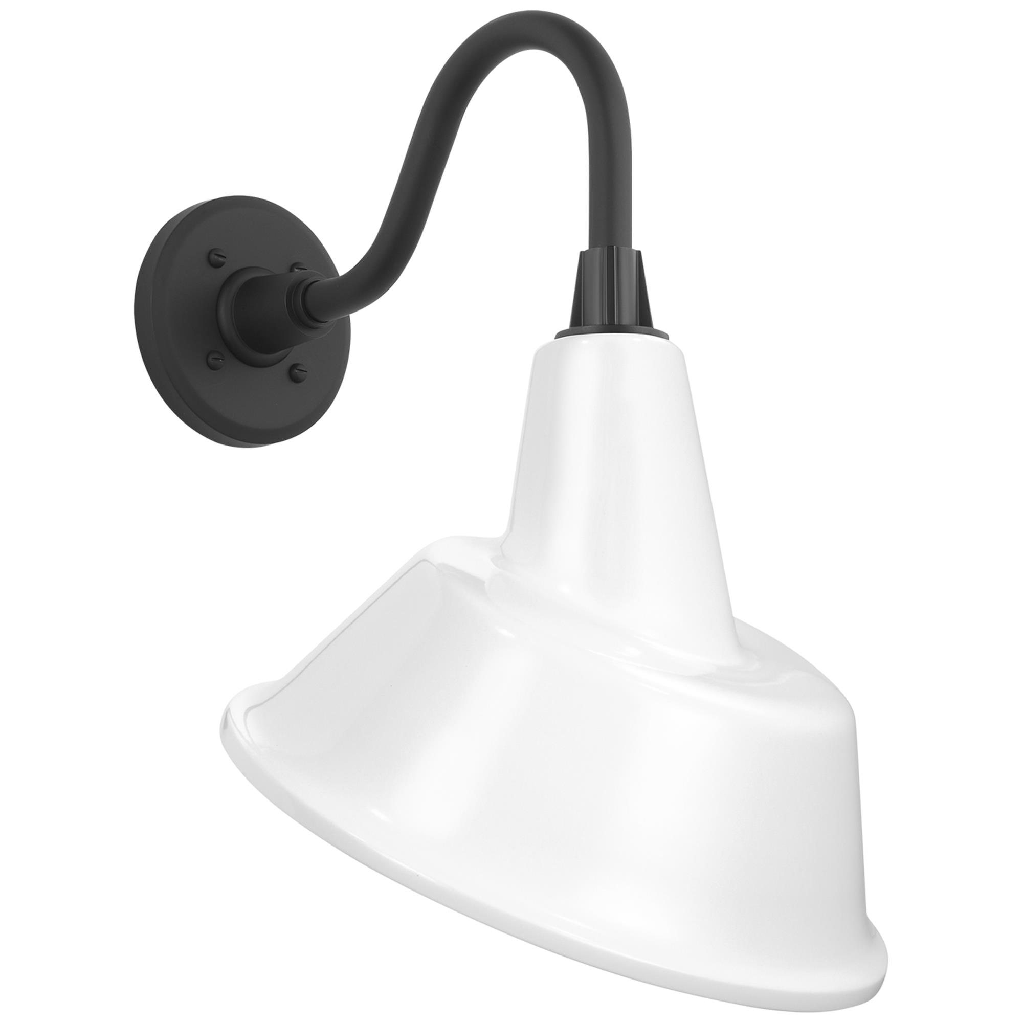 Shown in Matte Black finish and White Bowers shade