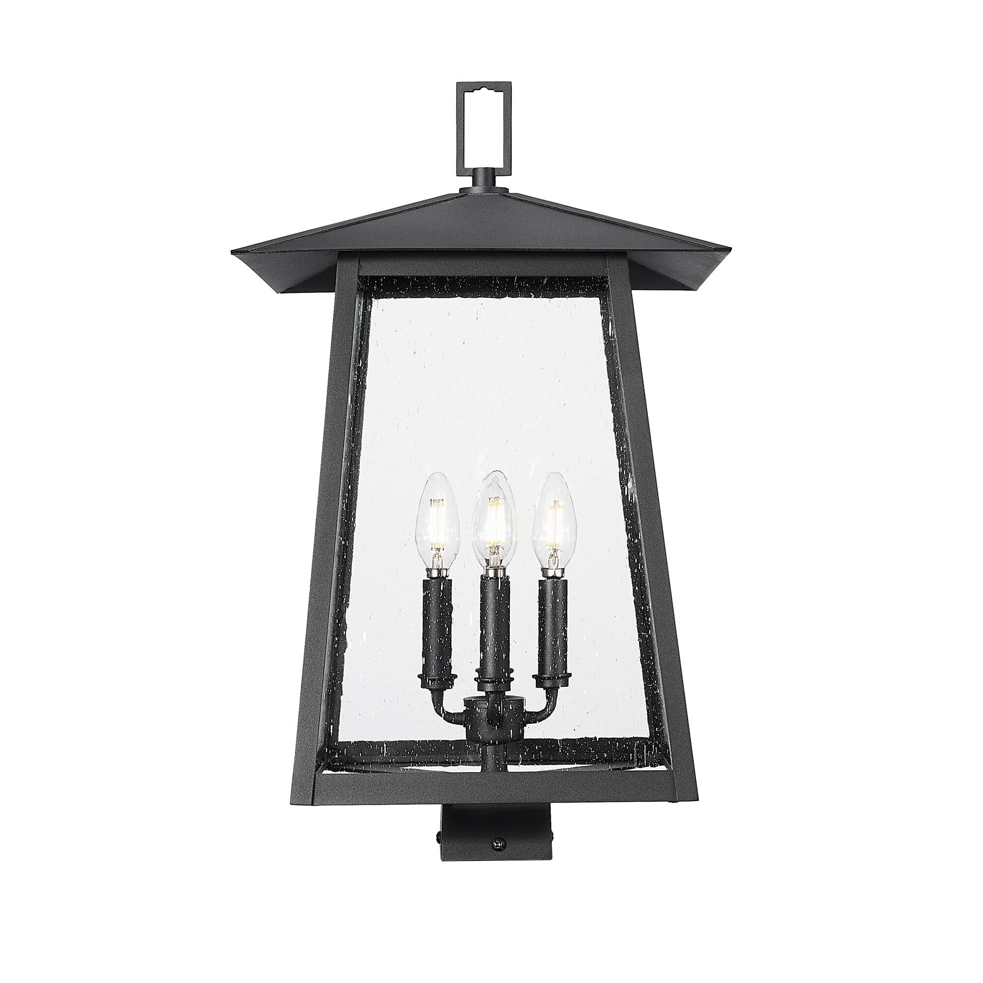 Shown in Black finish and Clear Seedy glass and Clear Seedy shade