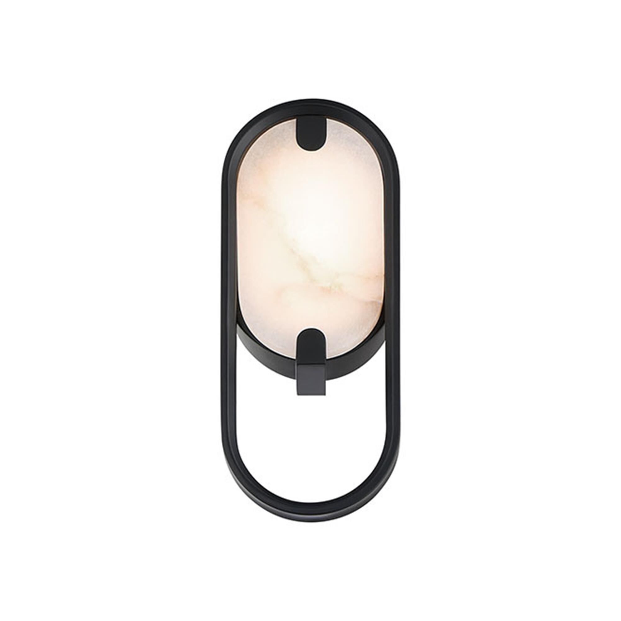 Shown in Black finish and Alabaster glass