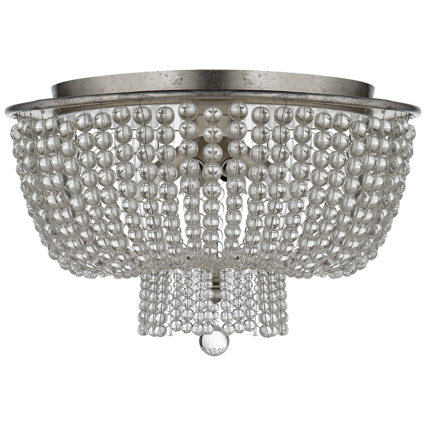 Shown in Burnished Silver Leaf finish and Clear glass and White Acrylic Beads accent