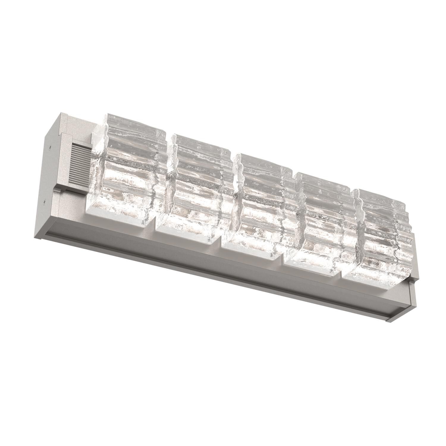 Shown in Beige Silver finish and Clear Ribbed glass and None accent