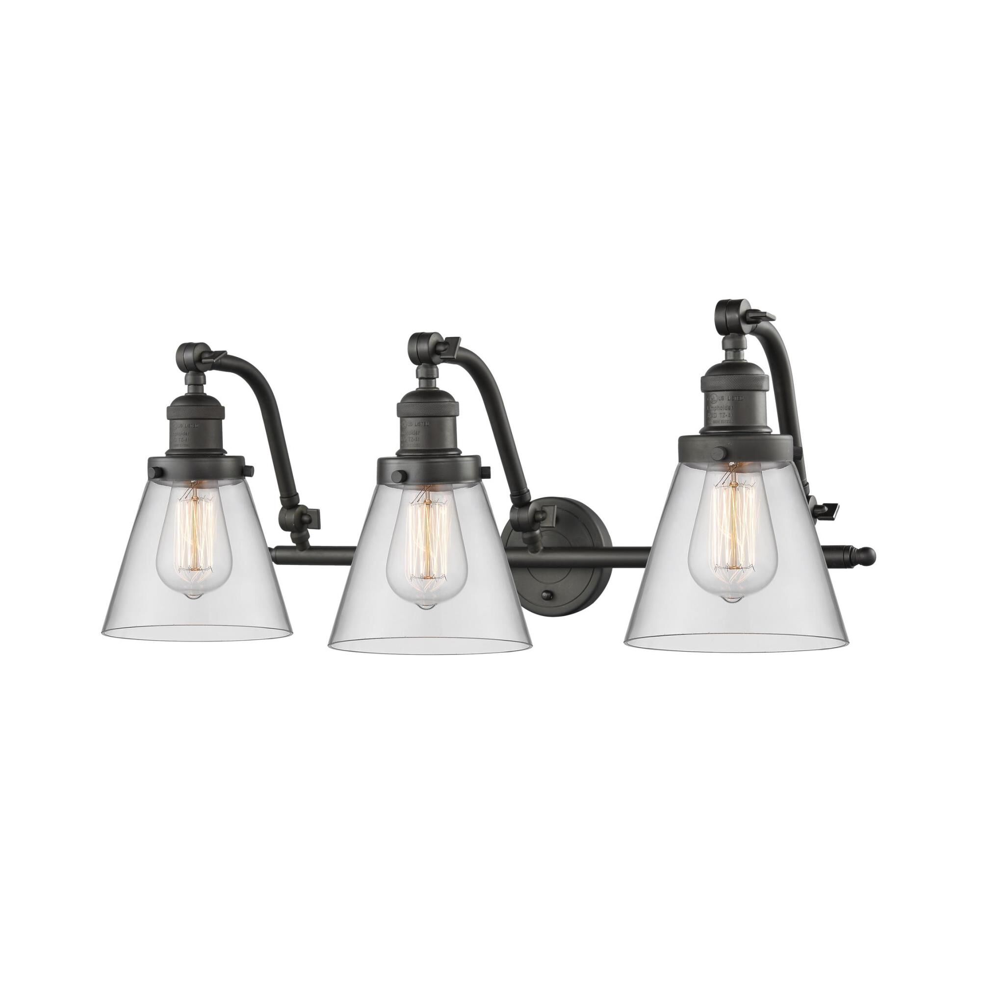 Bruno Marashlian Small Cone 28 Inch 3 Light Bath Vanity Light by Innovations Lighting