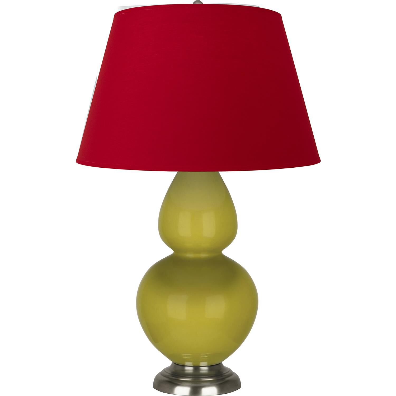 Shown in Citron finish and Black and Red shade and Antique Silver accent