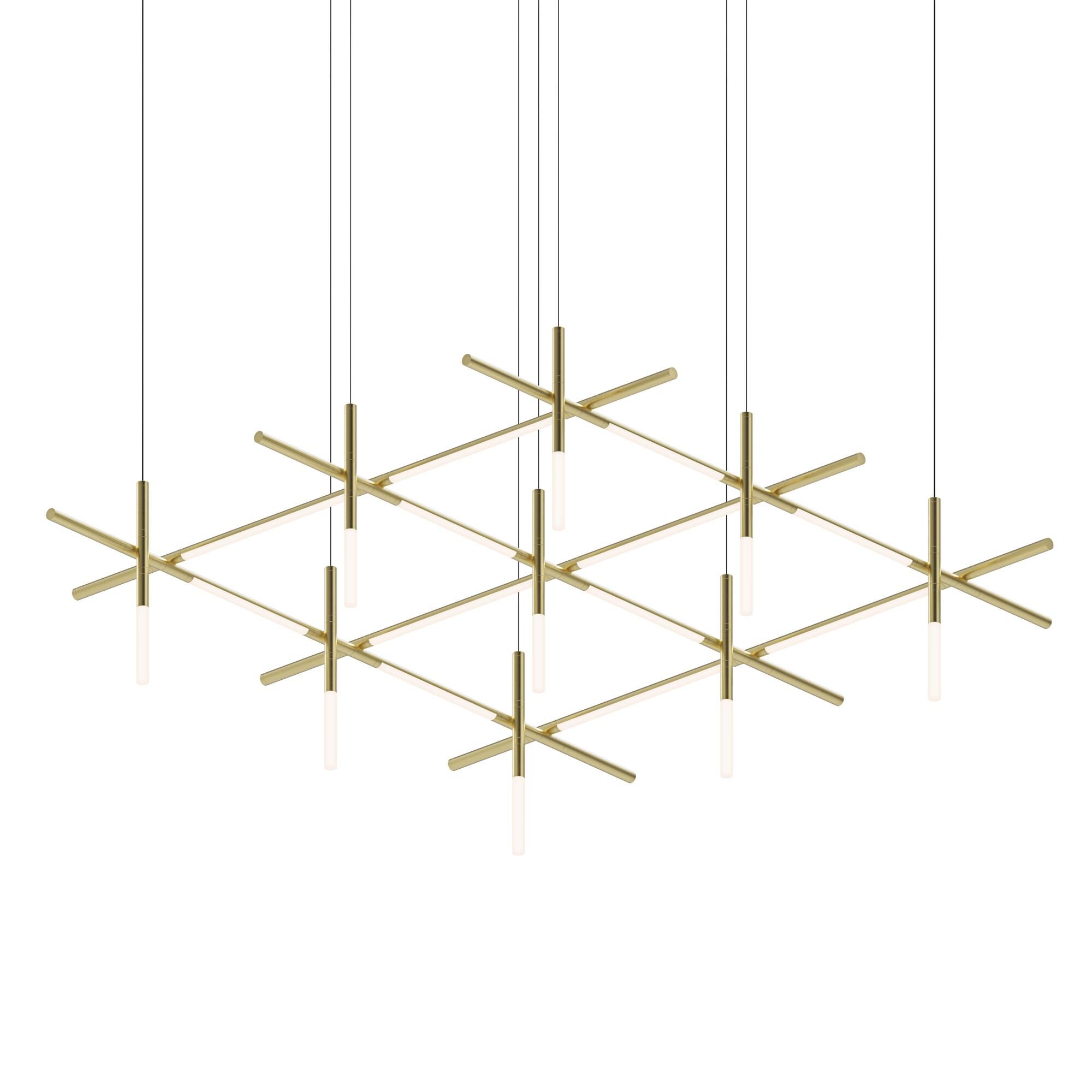 Shown in Brass finish and White Optical Acrylic shade