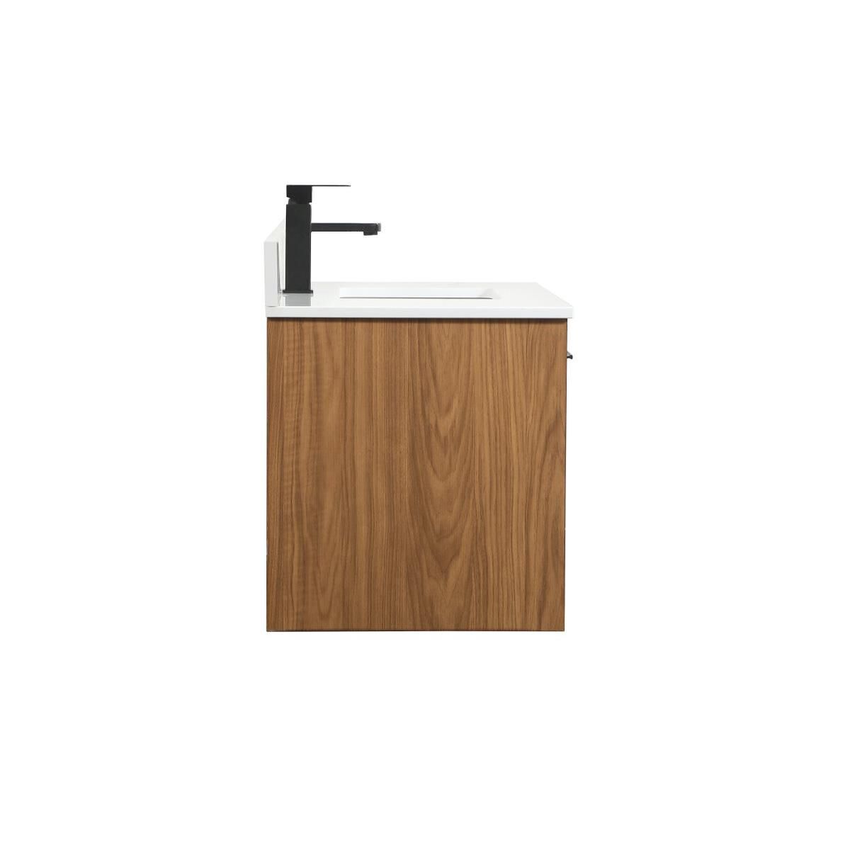Shown in Walnut Brown finish and With Backsplash accent