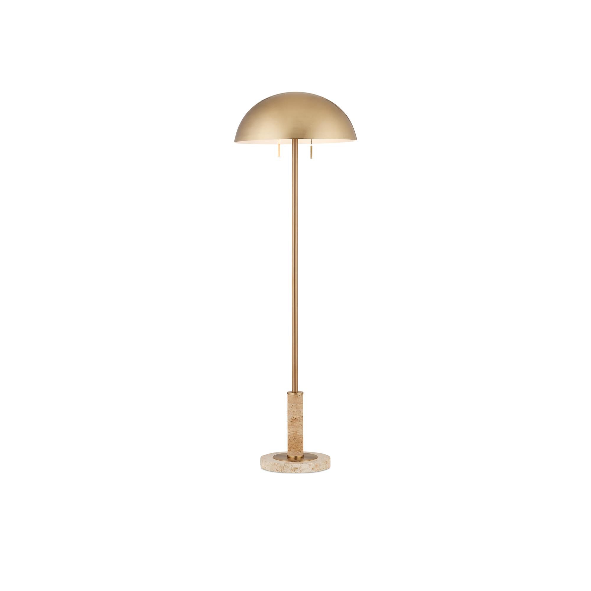 Shown in Brass and Natural finish and Brass Metal shade
