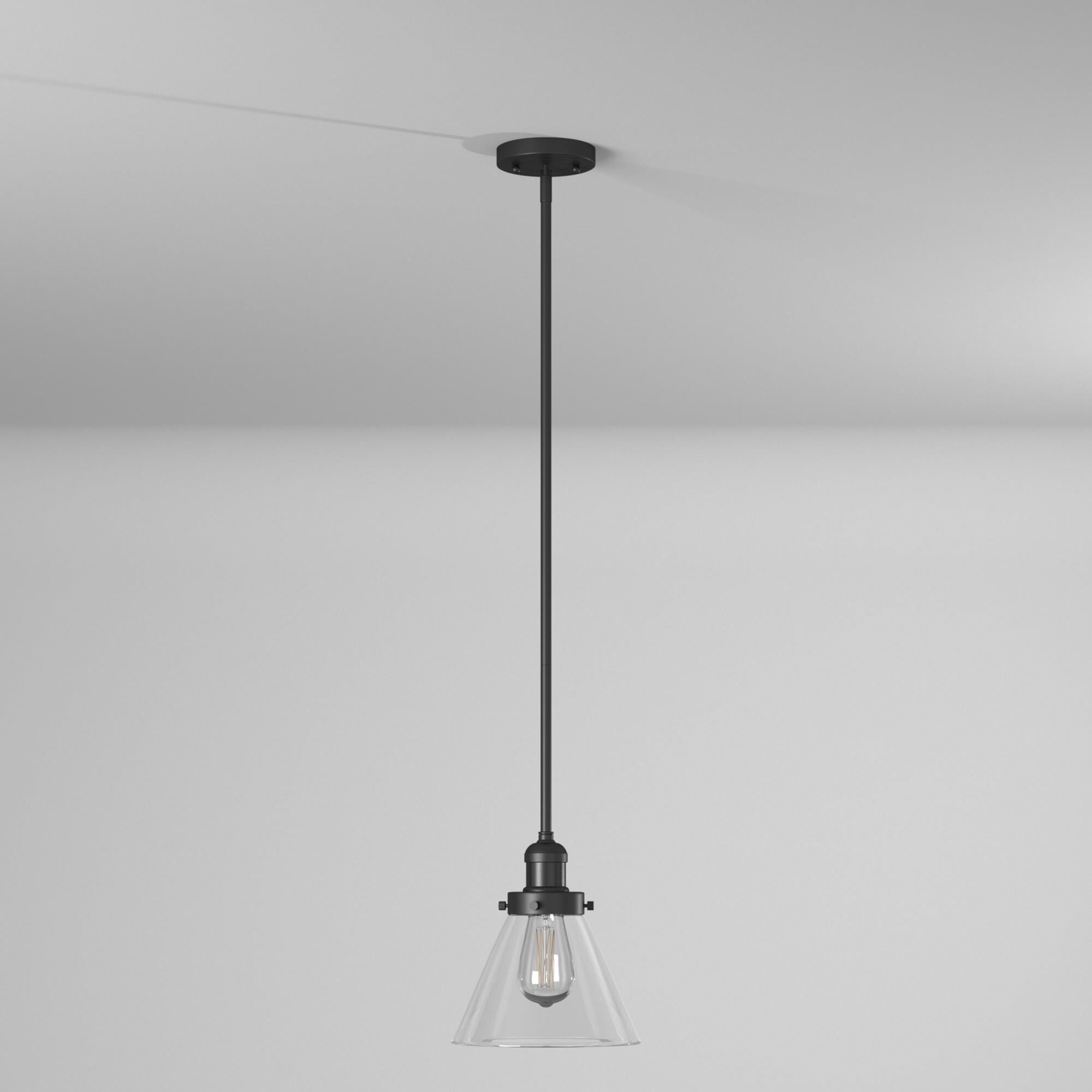 Shown in Matte Black finish and Clear glass