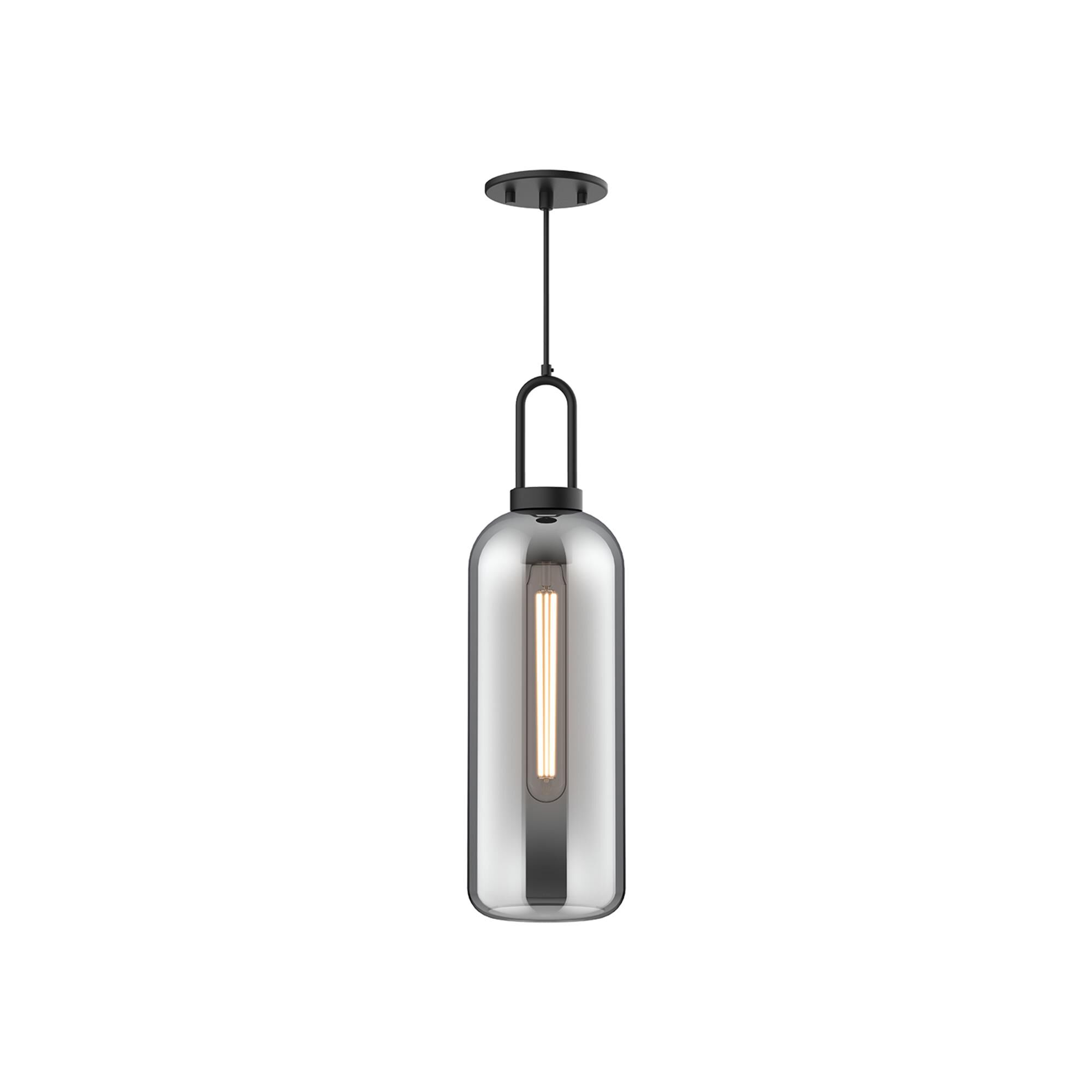 Shown in Matte Black finish and Smoked Solid glass