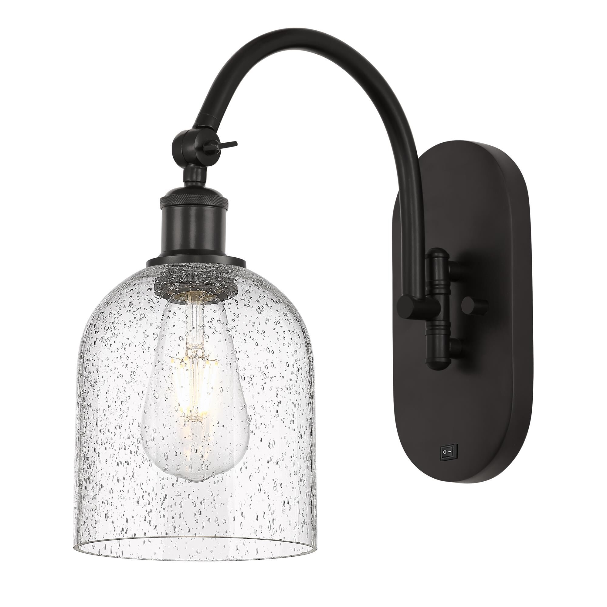 Shown in Oil Rubbed Bronze finish and Seedy glass