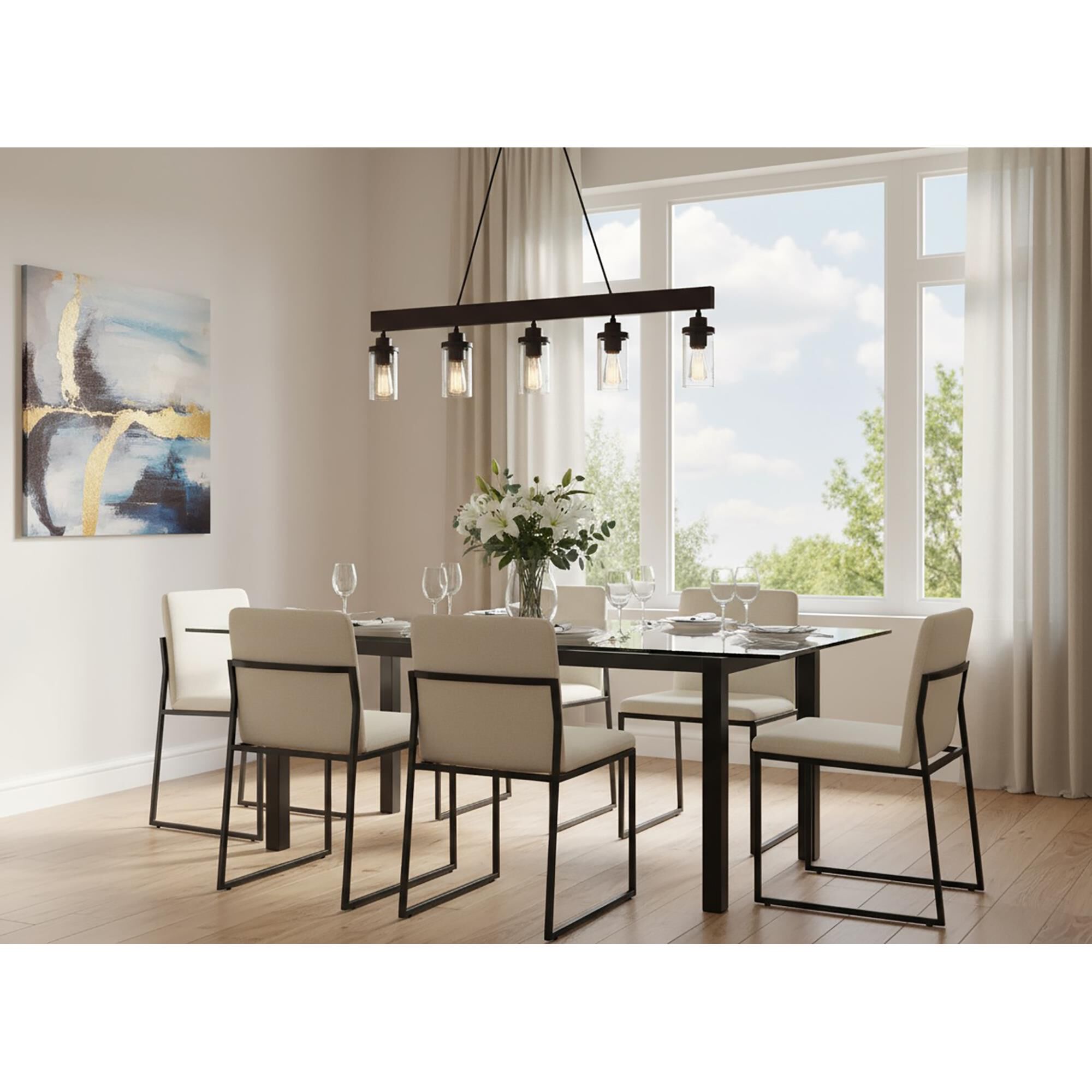 Menlo Park 42 Inch 5 Light Linear Suspension Light by Artcraft