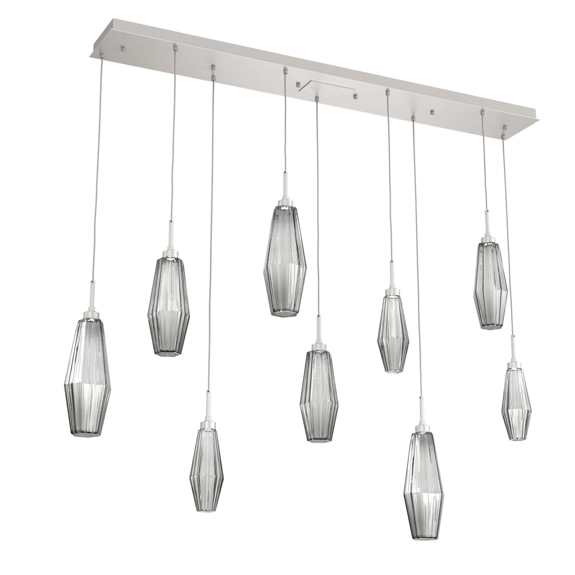 Shown in Metallic Beige Silver finish and Optic Rib Smoke glass