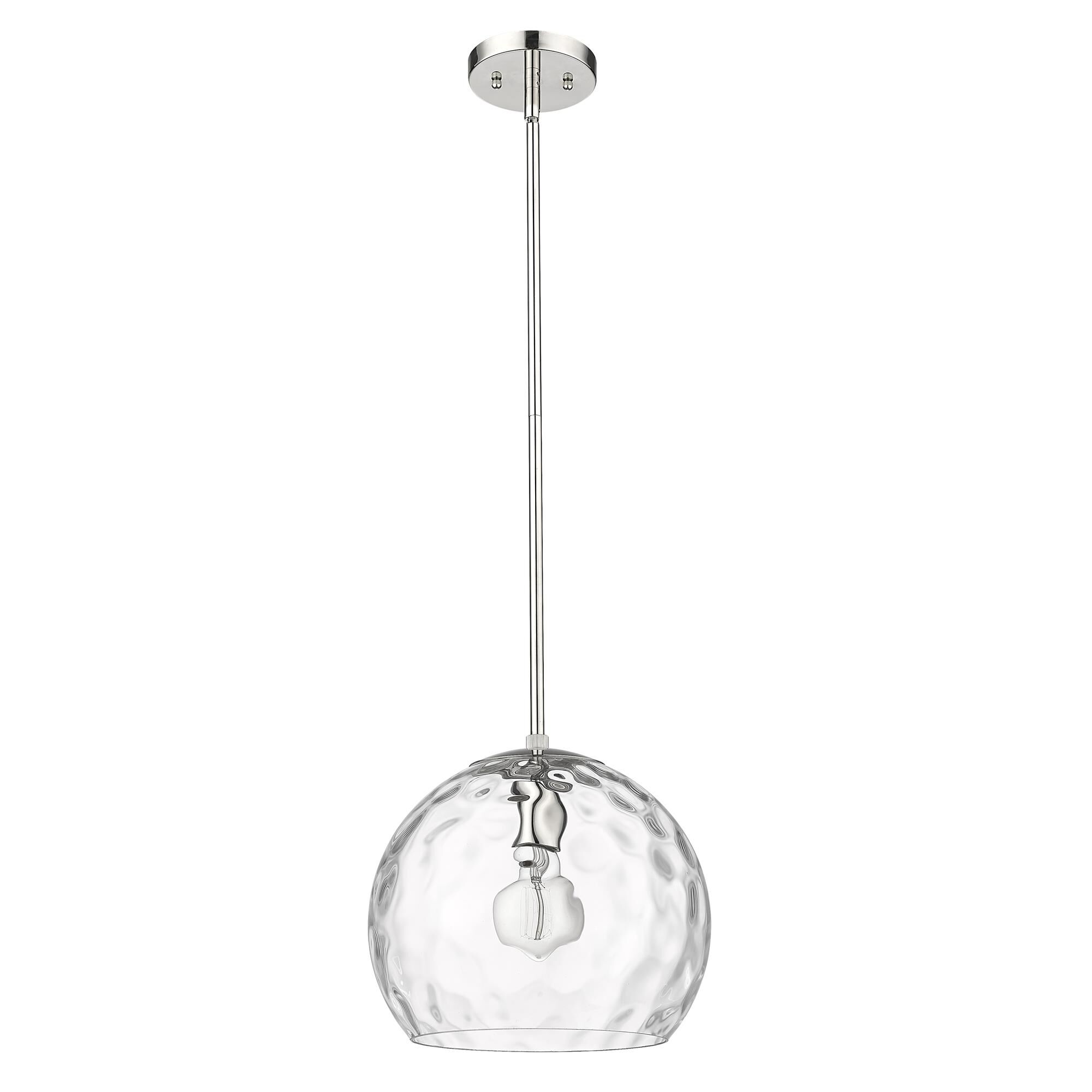 Shown in Polished Nickel finish and Rippled Water glass