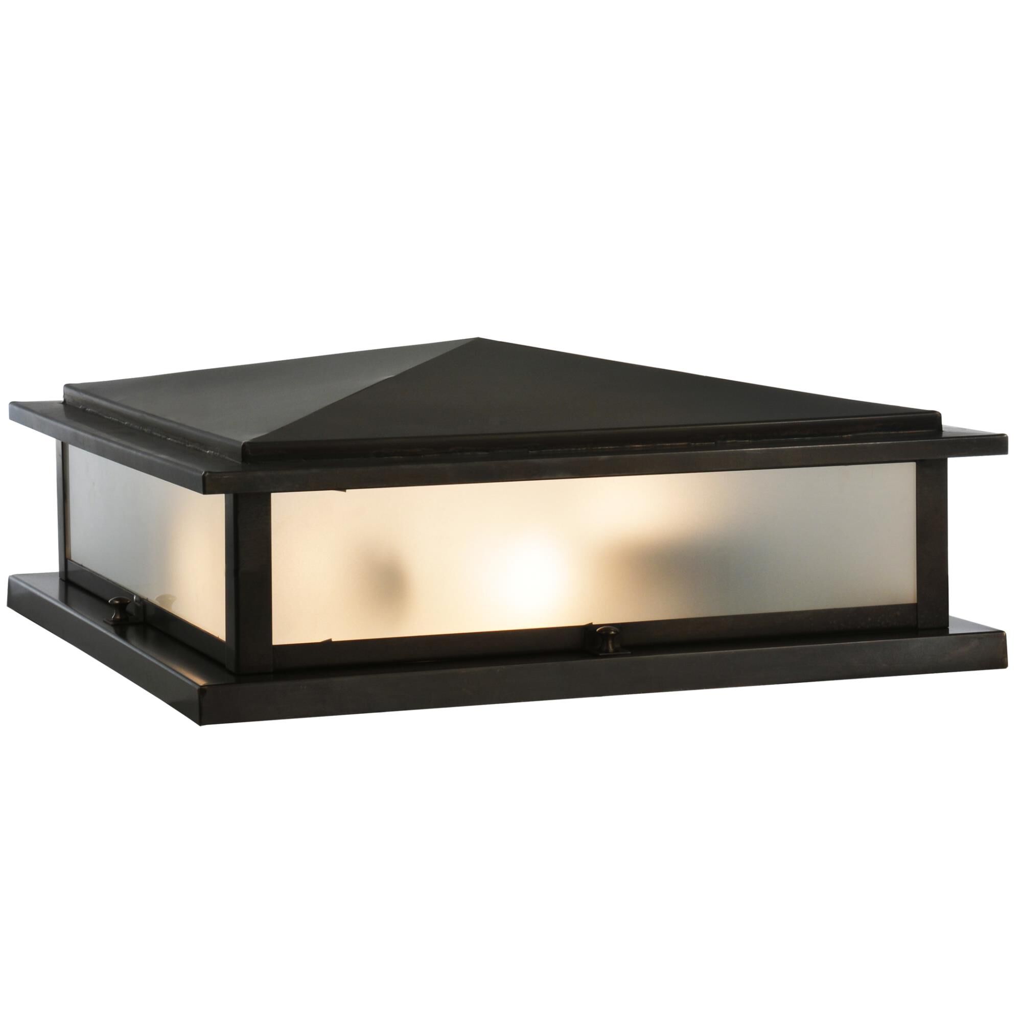 Shown in Craftsman Brown Finish finish and Frosted glass