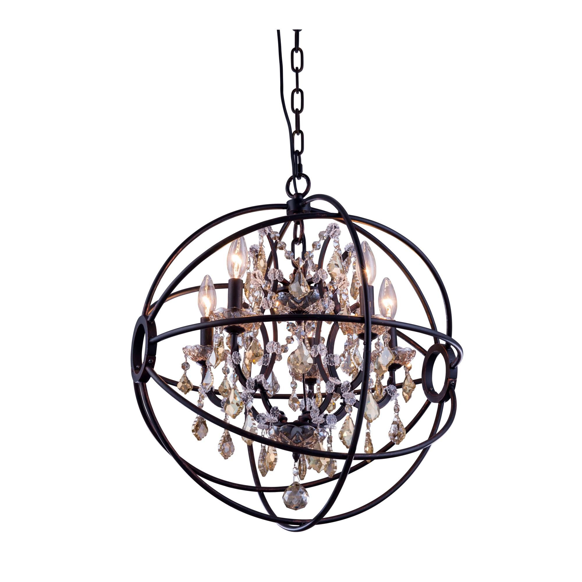 Shown in Dark Bronze finish and Royal Cut crystal and Golden Teak (Smoky) accent