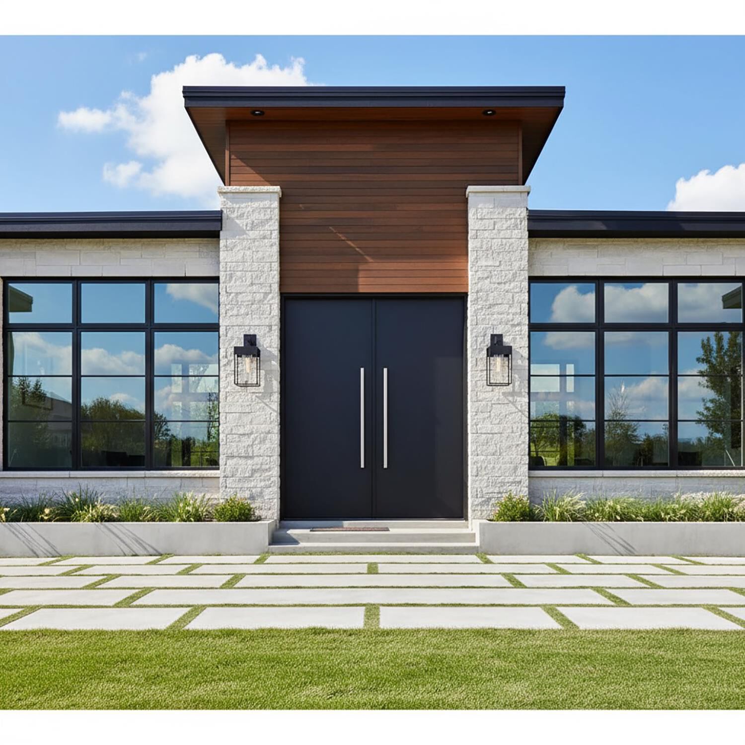 Shown in Black finish and Clear glass