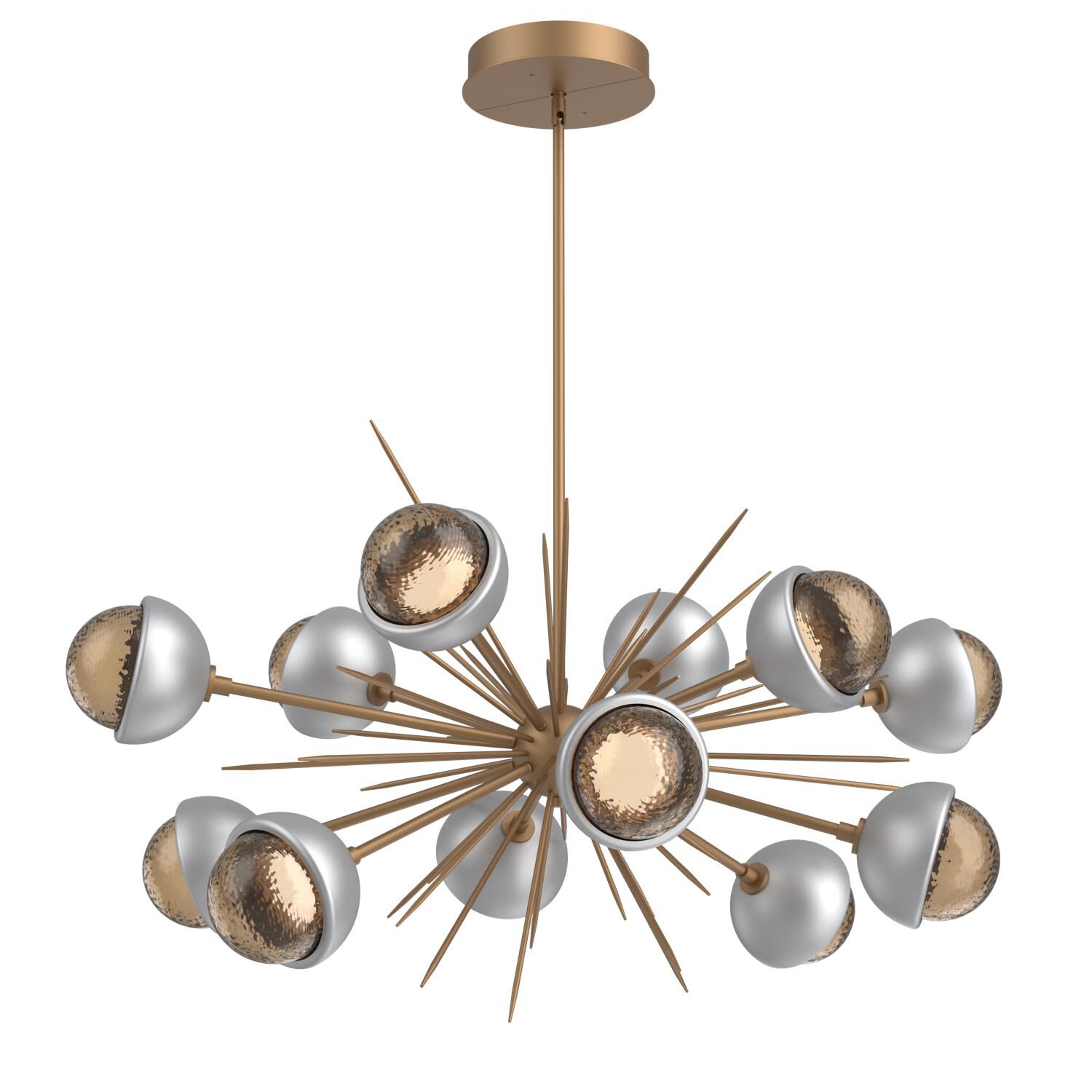 Shown in Novel Brass finish and Bronze glass and Classic Silver accent