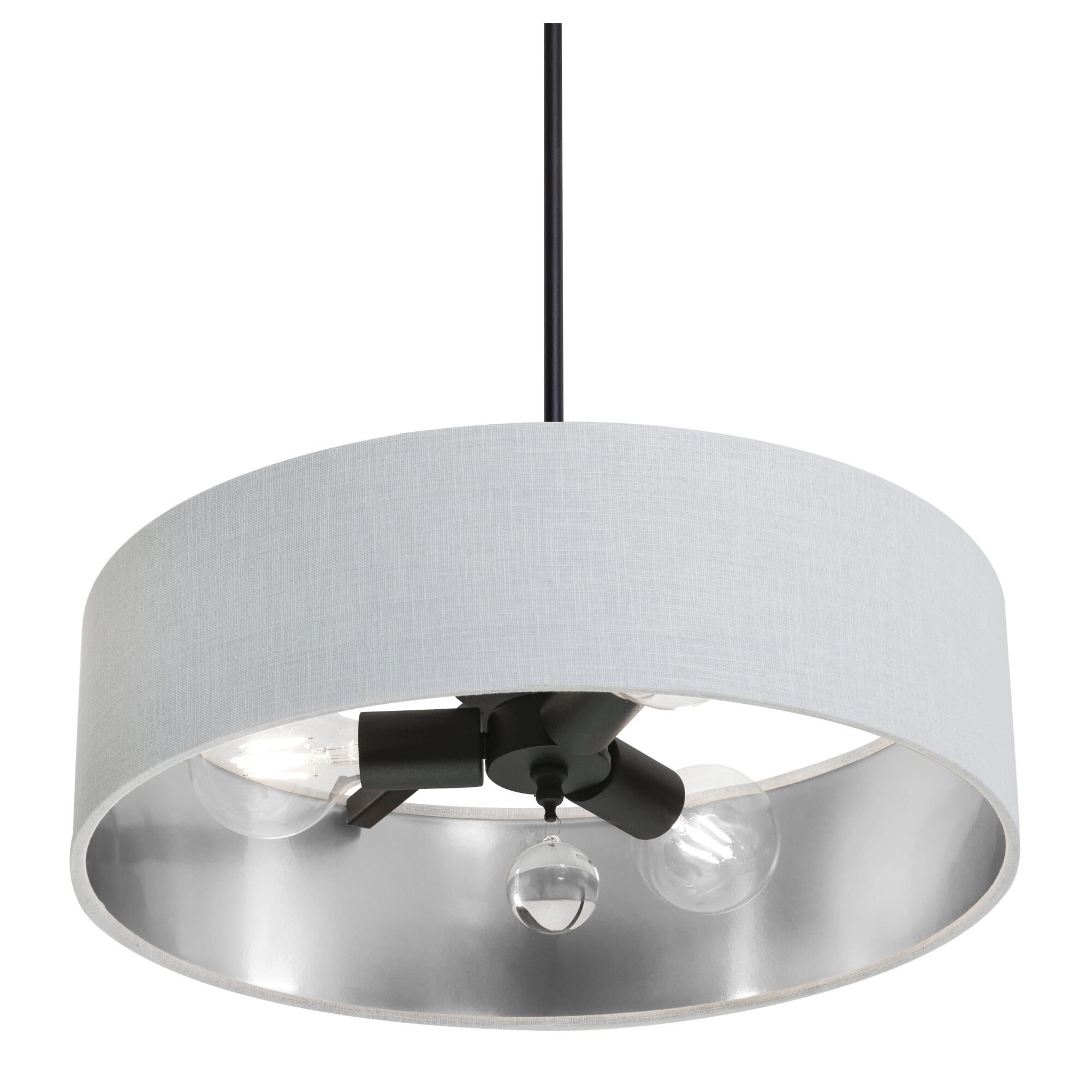 Shown in Black finish and White/Silver shade