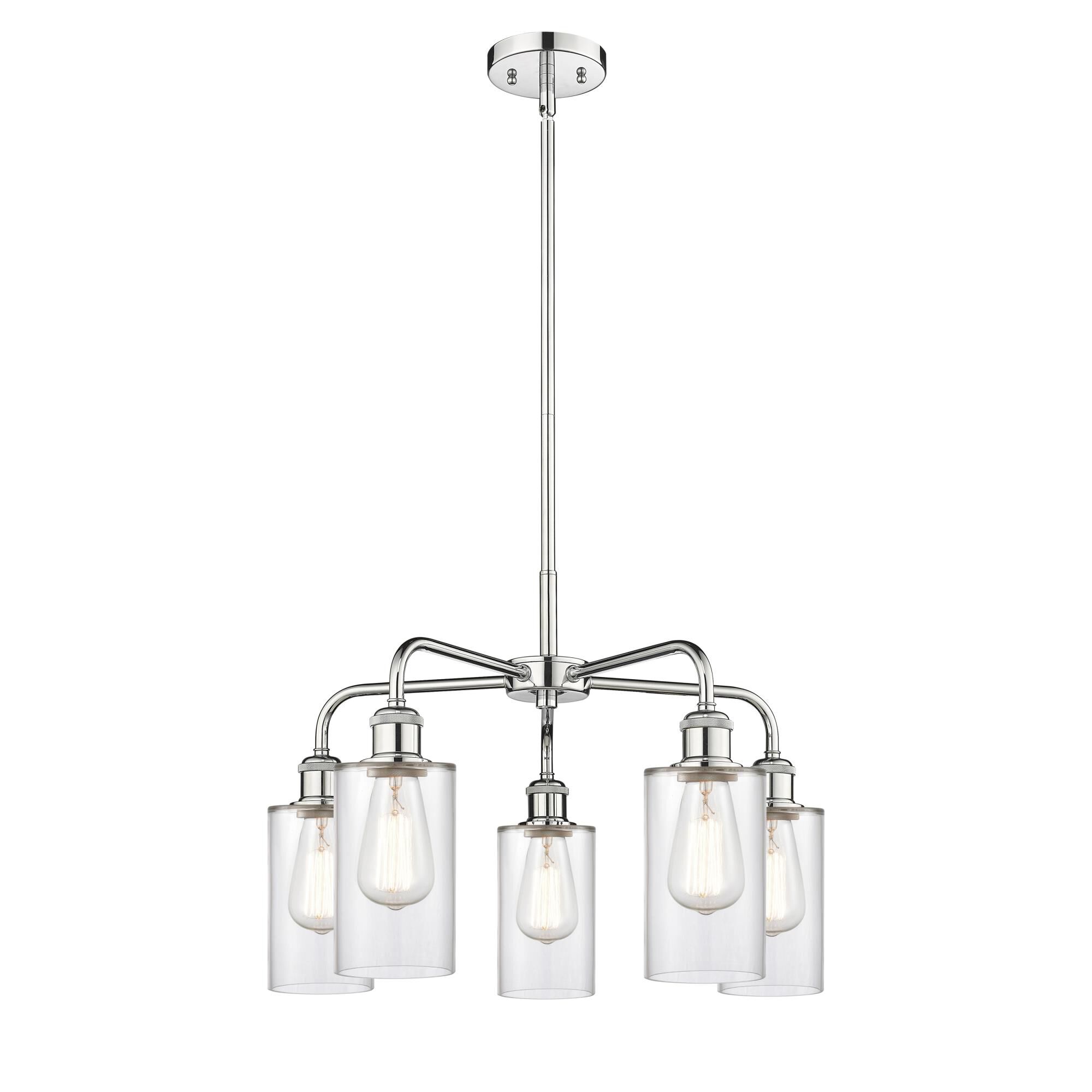 Shown in Polished Chrome finish and Clear glass