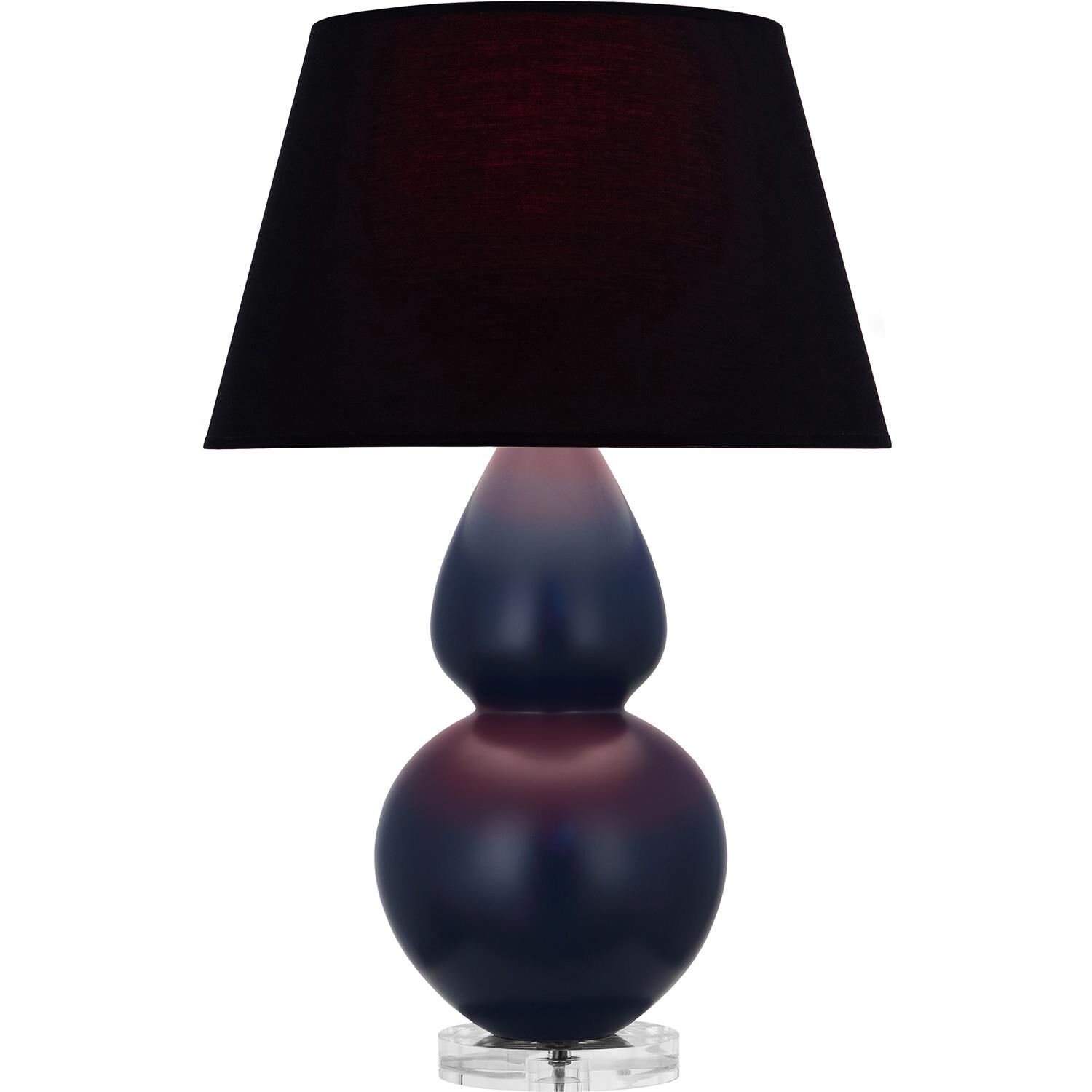 Shown in Matte Midnight Blue finish and Ink Black and Red shade and Lucite accent