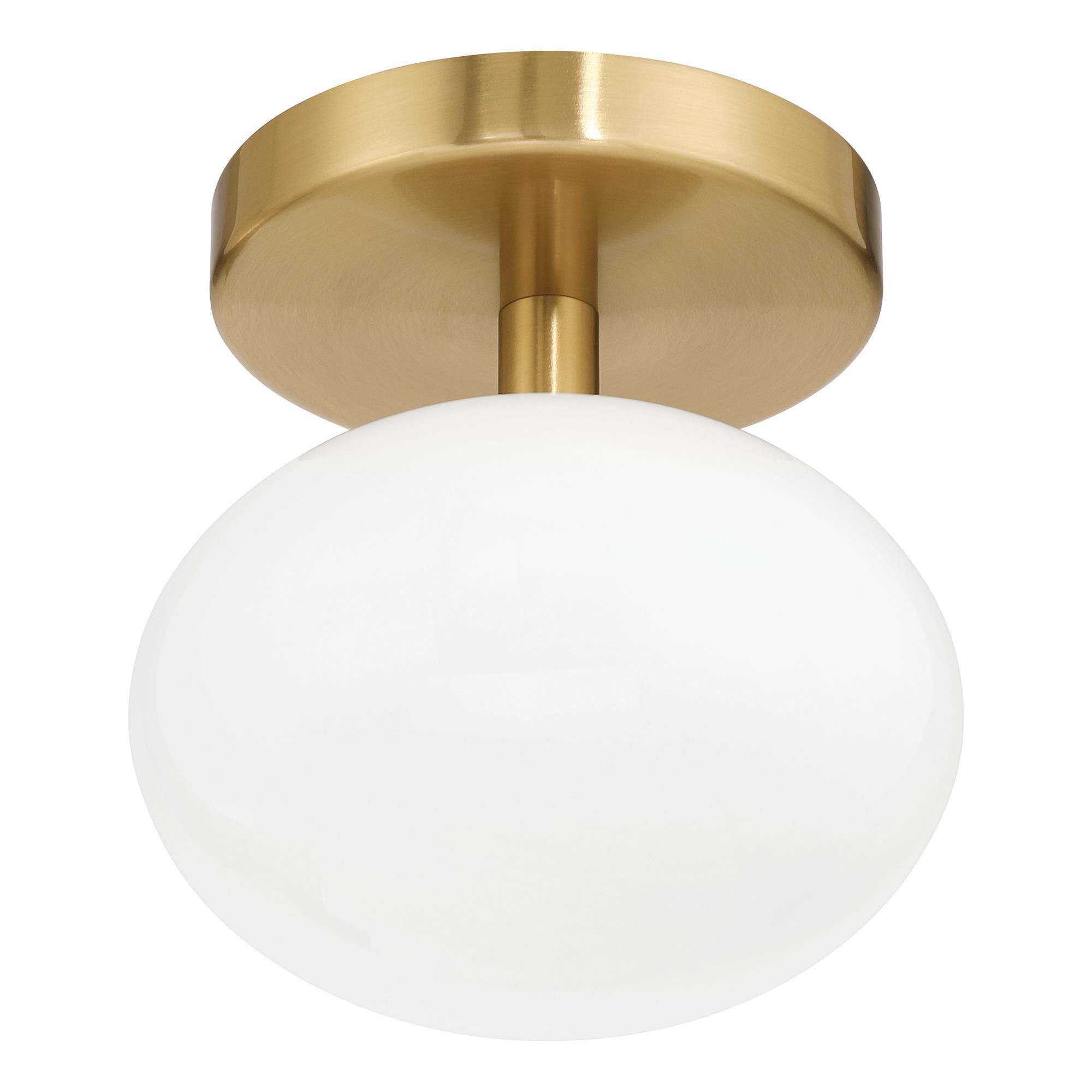 Shown in Brushed Gold finish and Opal glass