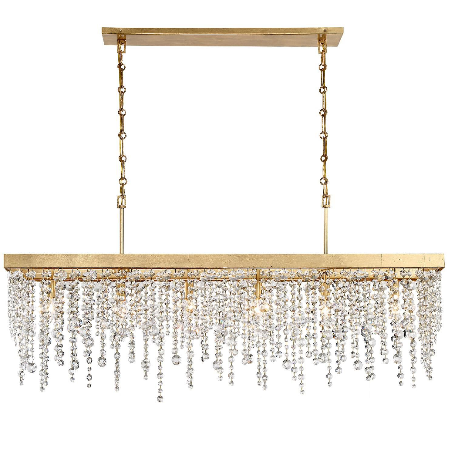 Shown in Antique Gold finish and Hand Cut crystal