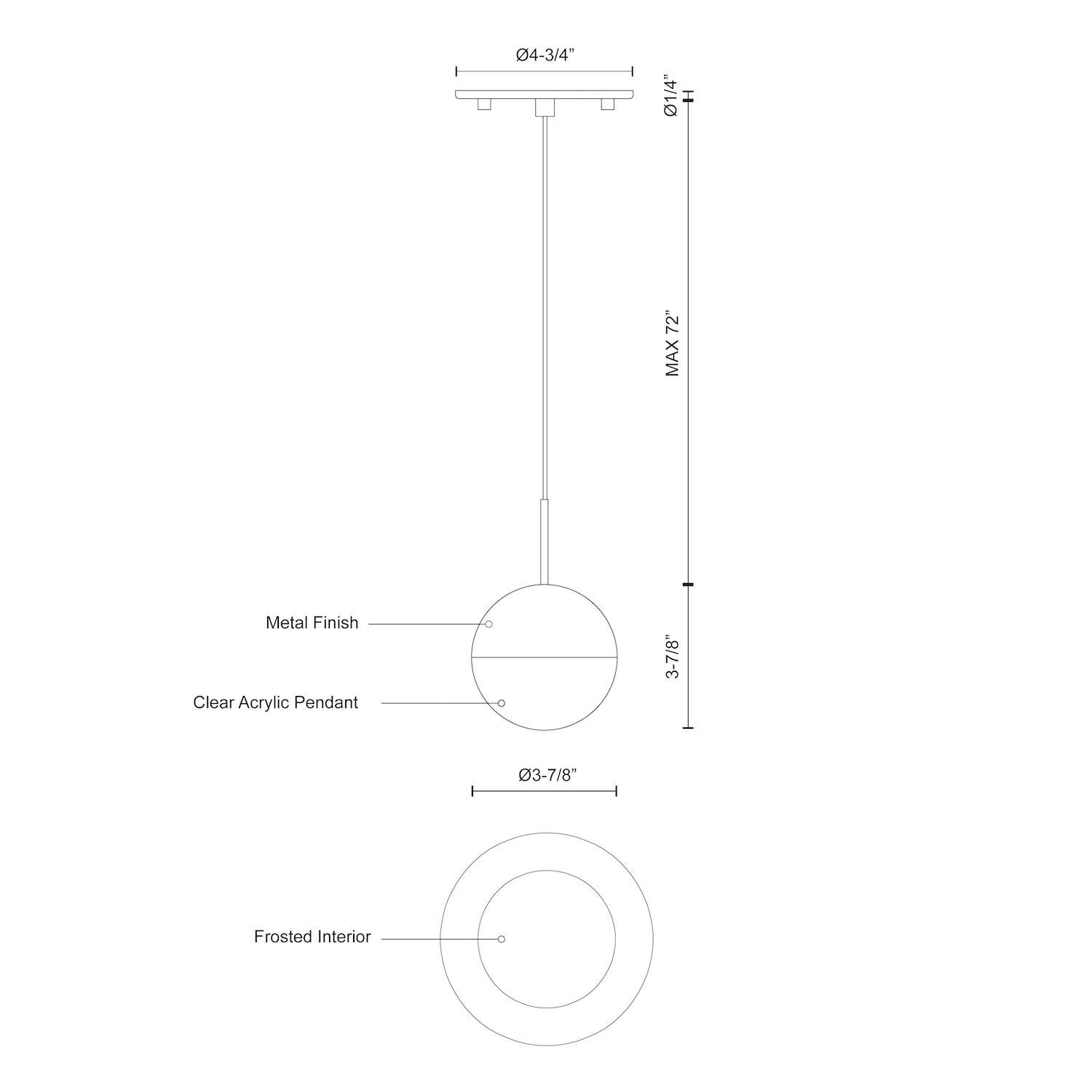 Pluto 3 Inch LED Mini Pendant by Kuzco Lighting