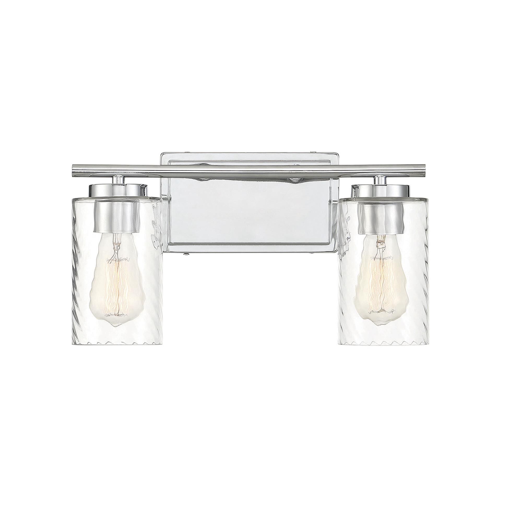 Shown in Chrome finish and Clear Swirl glass