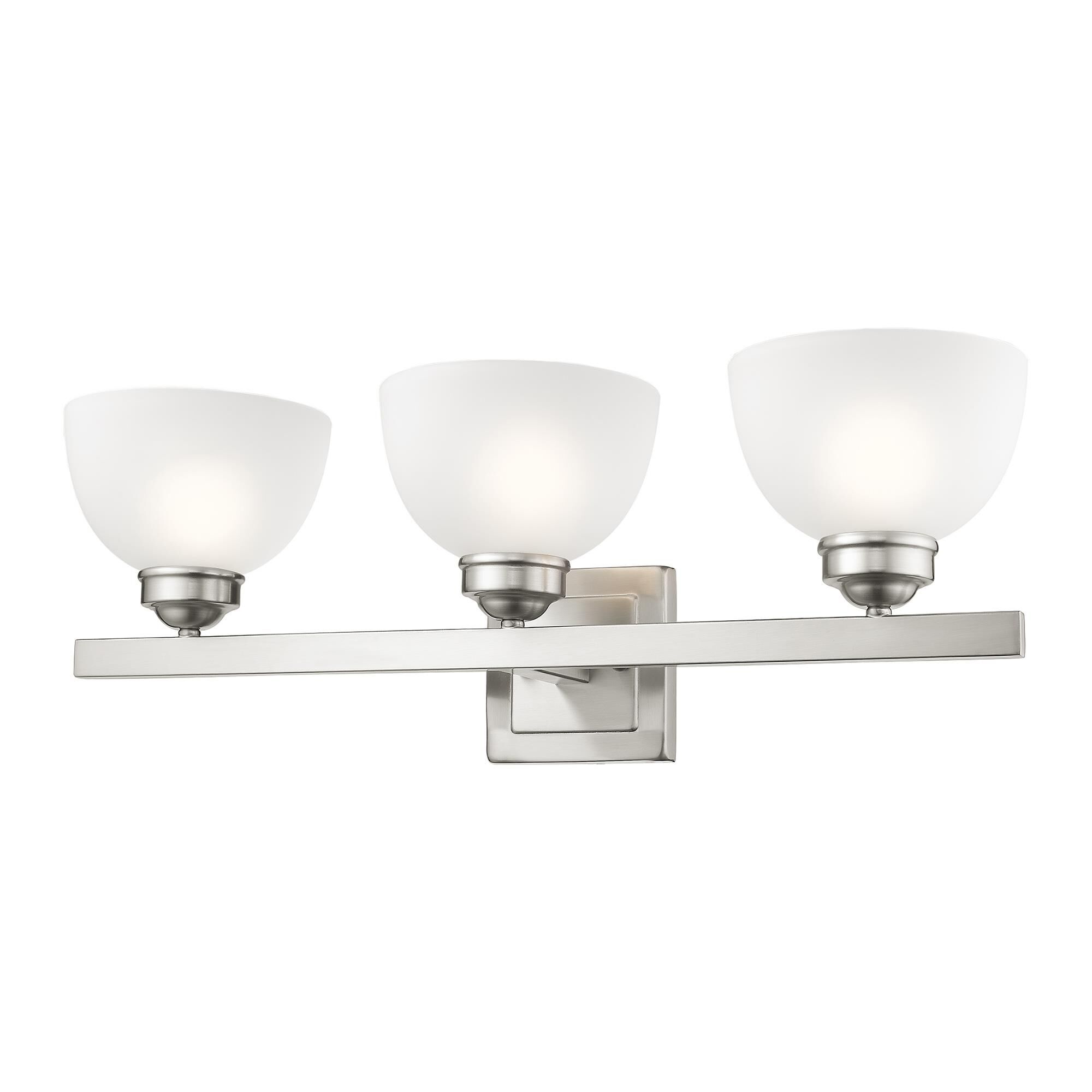 Shown in Brushed Nickel finish and Satin glass