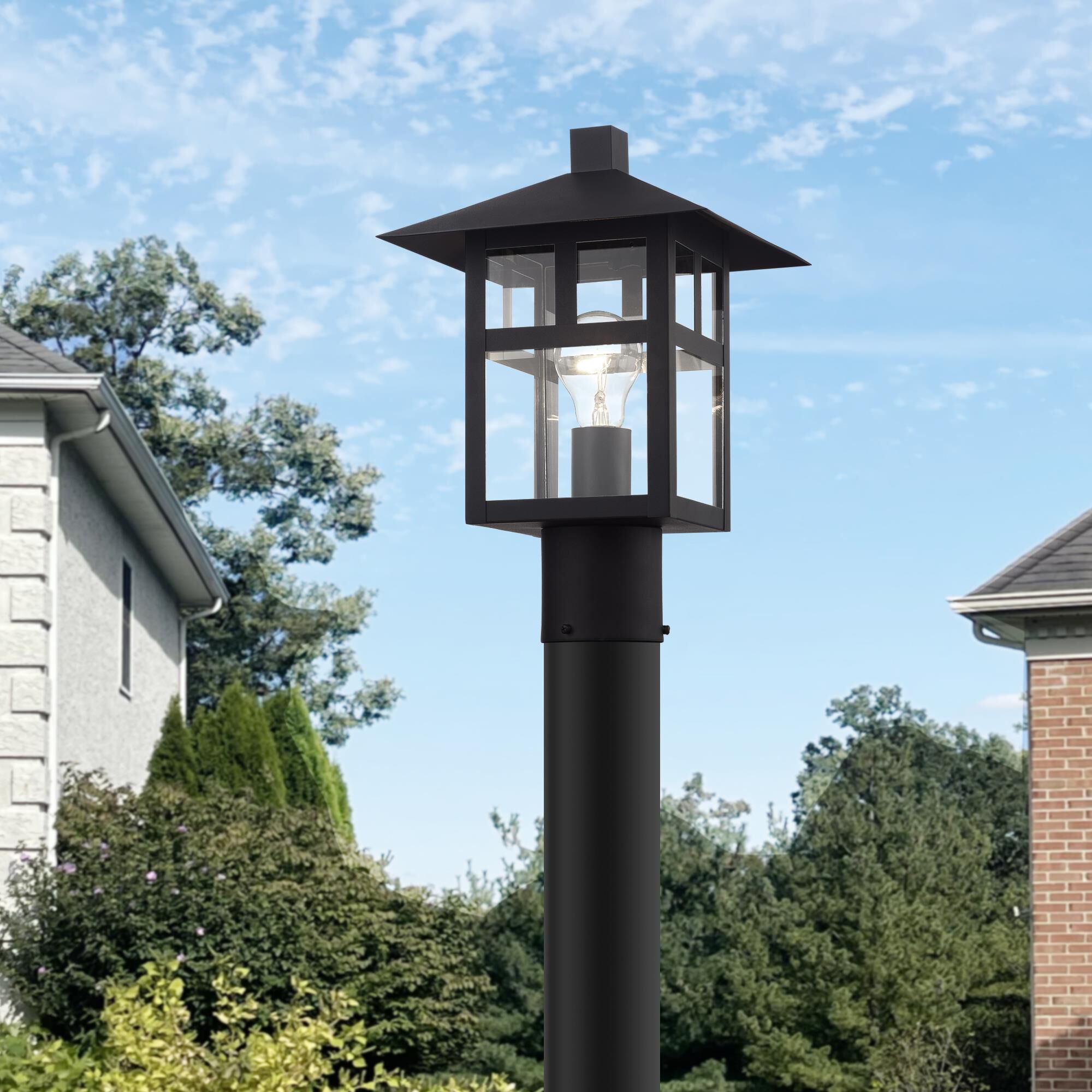 Shown in Textured Black finish and Clear glass