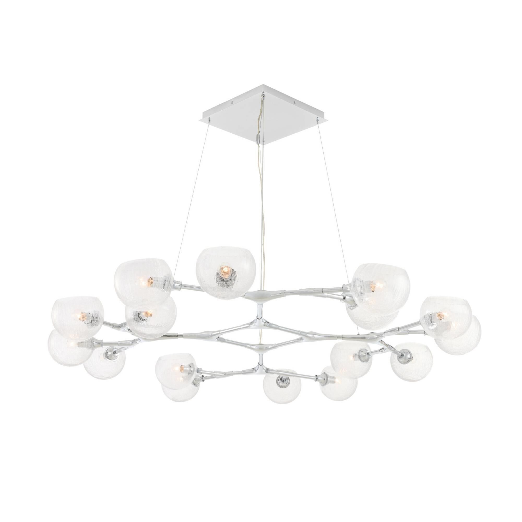Shown in Chrome finish and Clear Crackle glass
