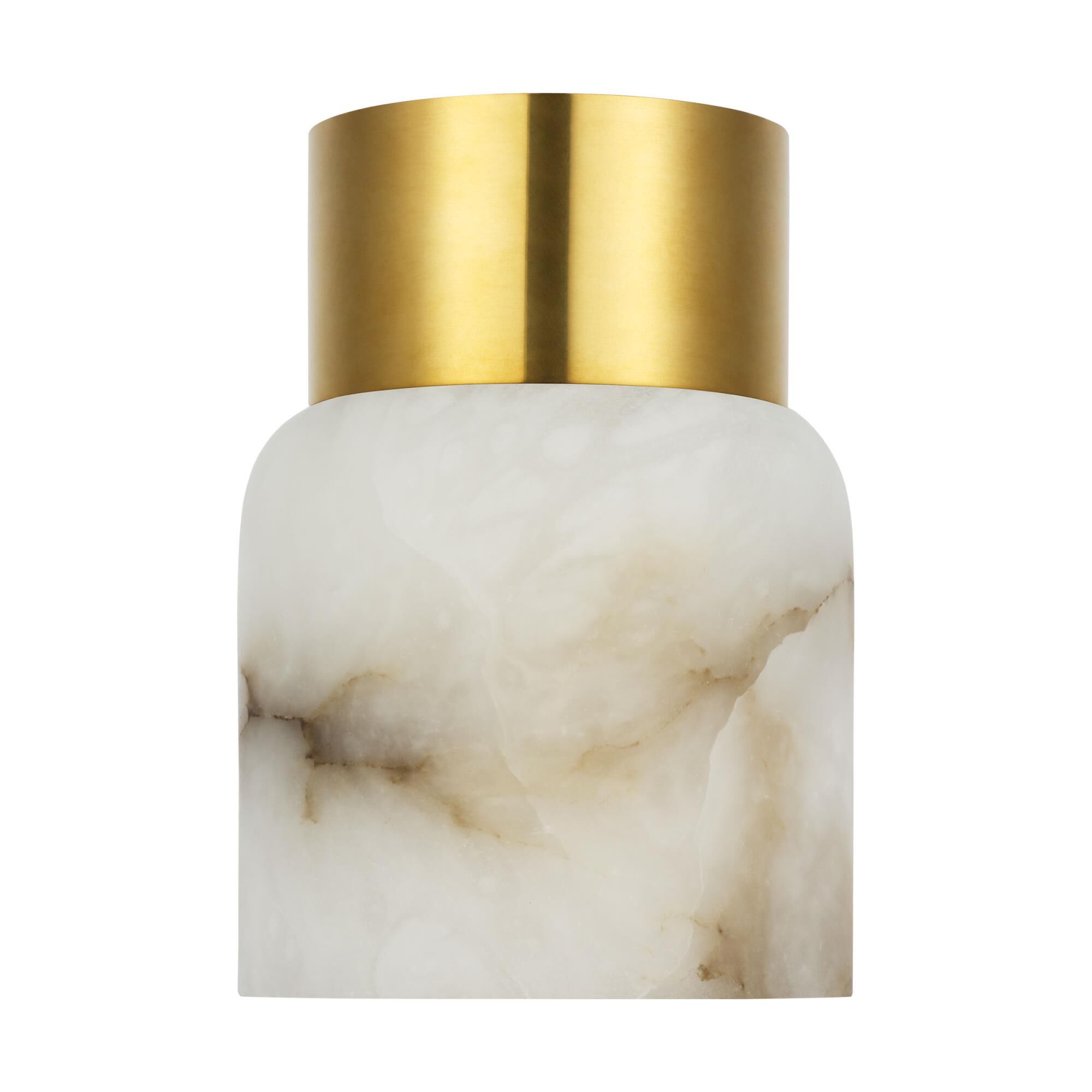 Shown in Hand Rubbed Antique Brass finish and Alabaster shade