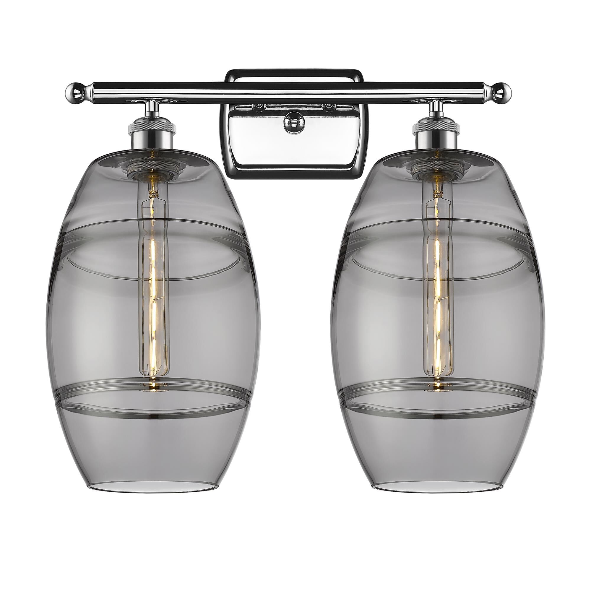 Shown in Polished Chrome finish and Light Smoke glass