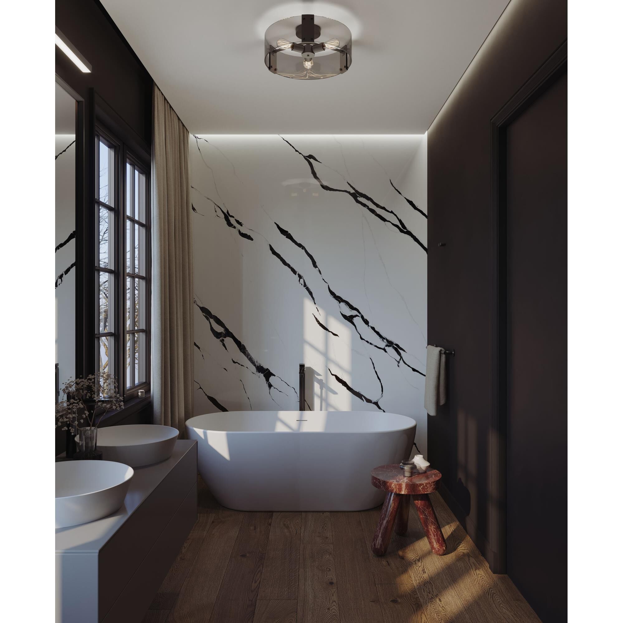 Shown in Black finish and Smoke shade