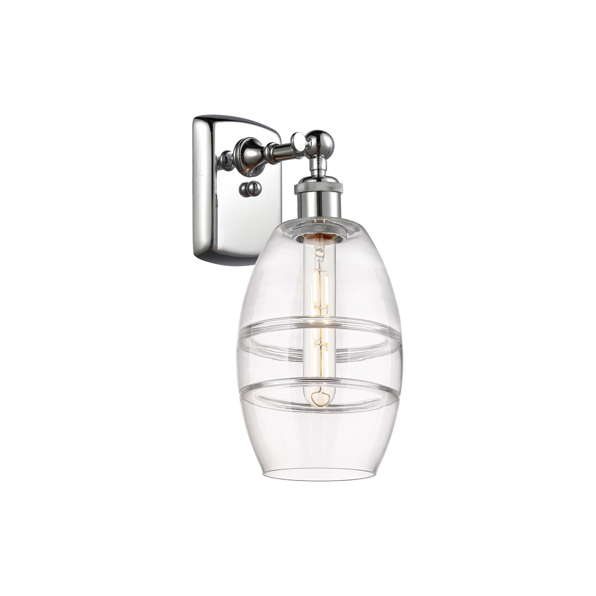 Shown in Polished Chrome finish and Clear glass