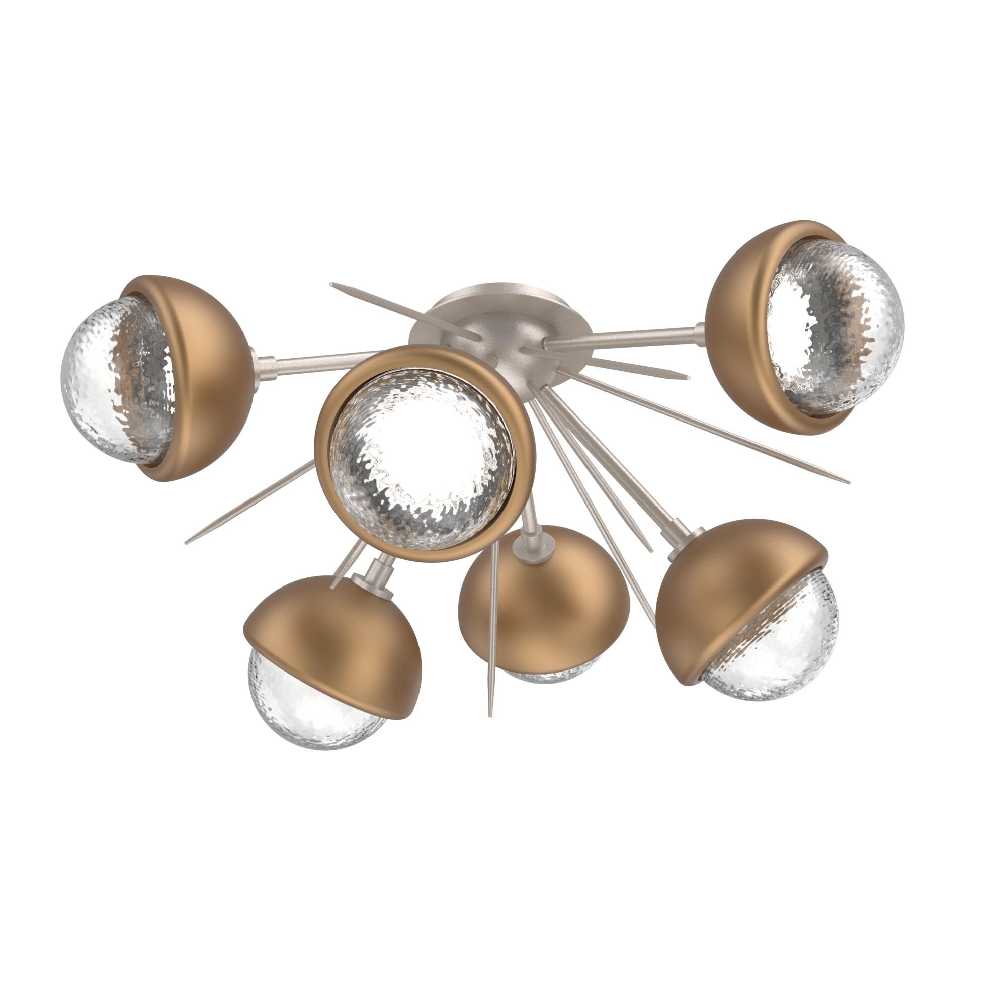 Shown in Beige Silver finish and Clear glass and Novel Brass accent