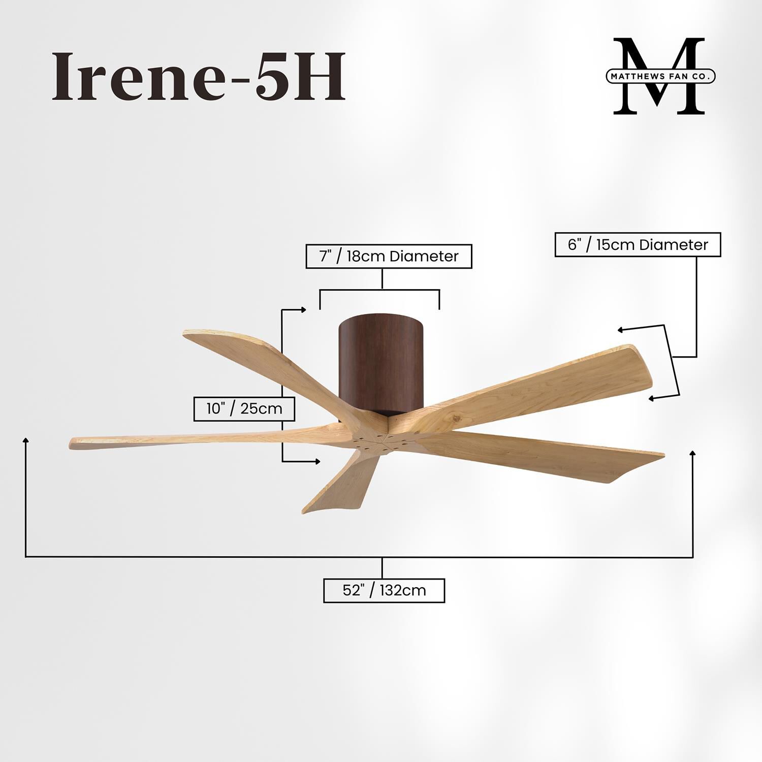 Irene 52 Inch Flush Mount Fan by Matthews Fan Company