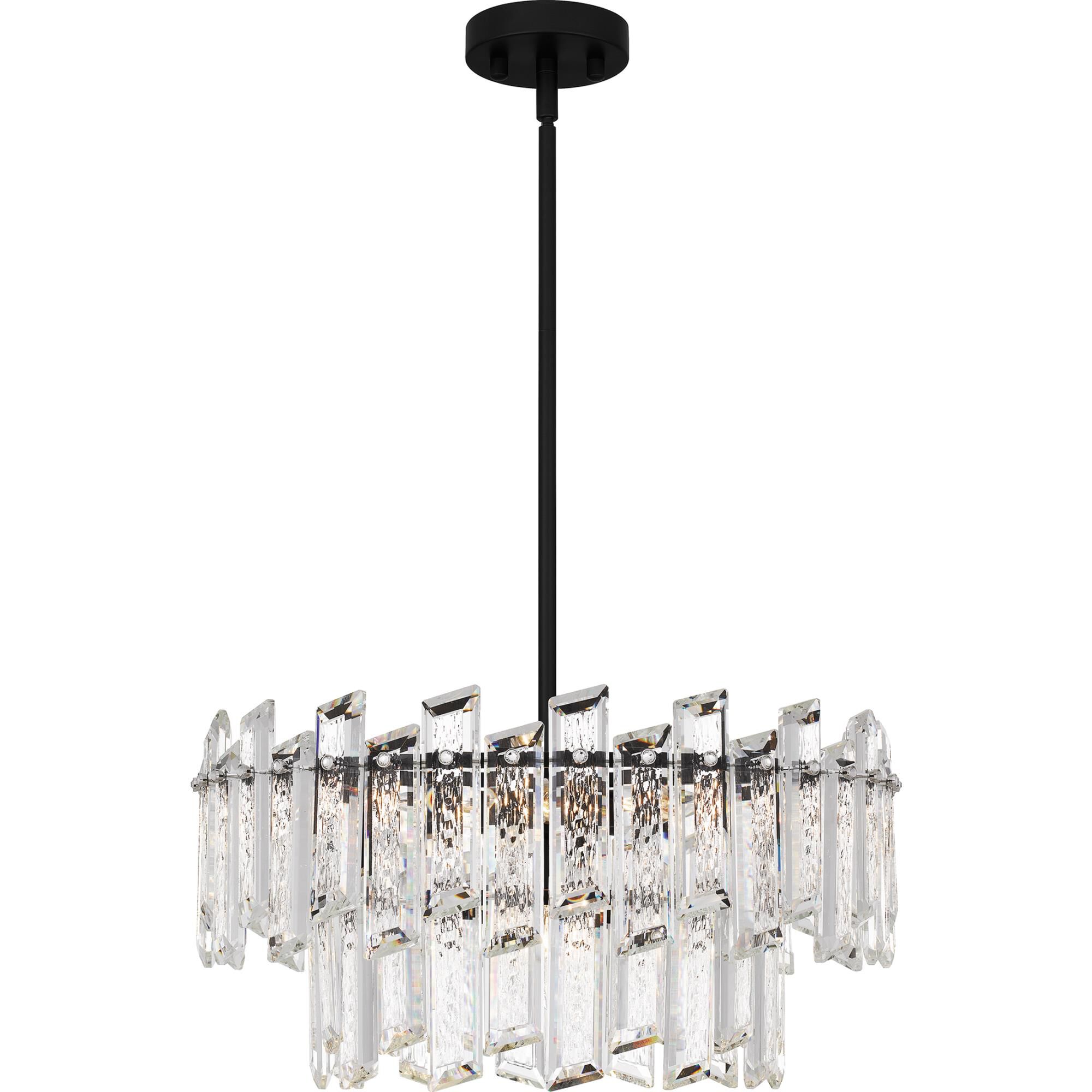 Shown in Matte Black finish and Clear Crystal Glass, Clear Glass Crystal shade