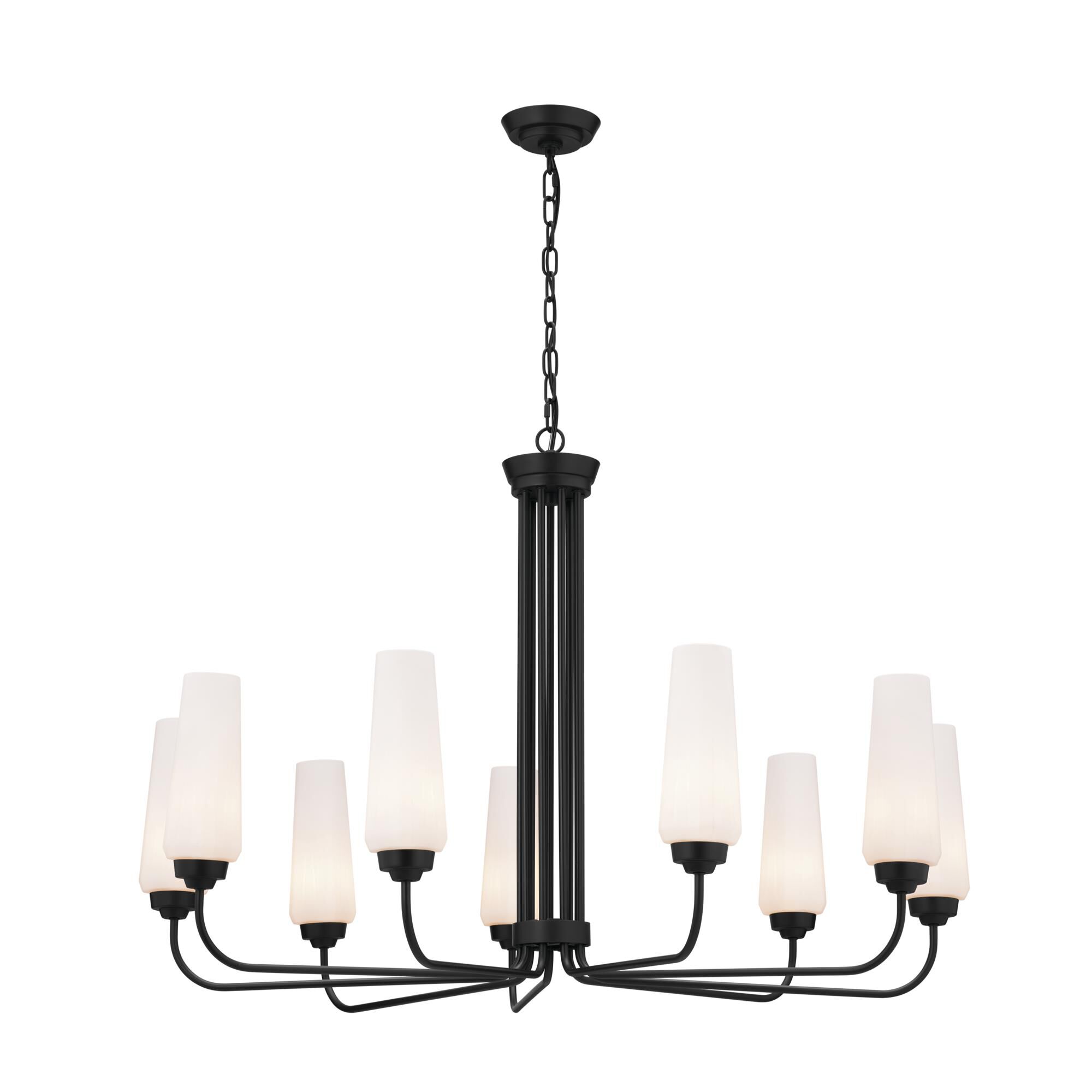 Shown in Black finish and Opal glass