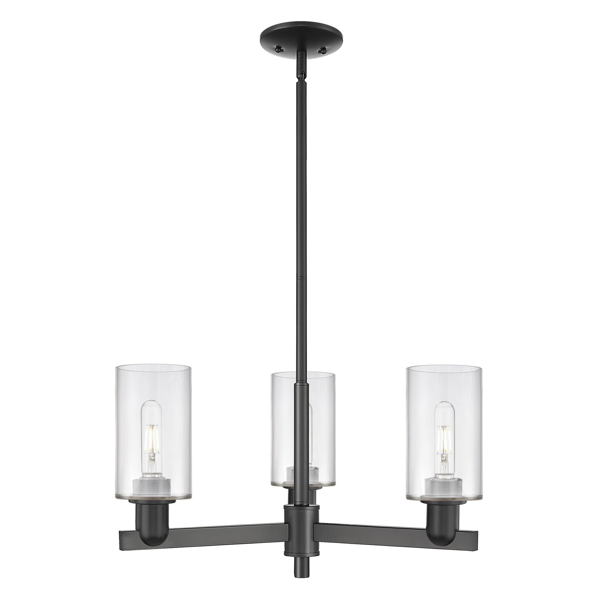 Shown in Matte Black finish and Clear glass