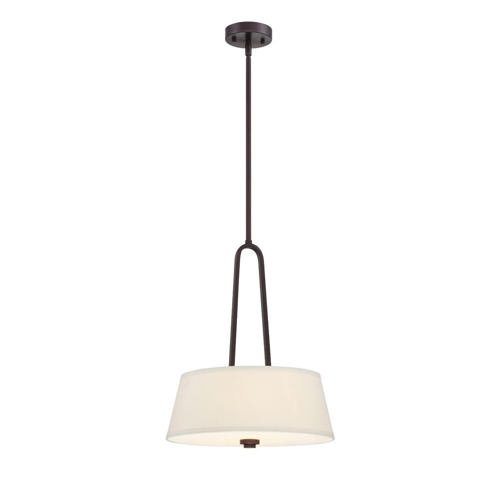 Shown in Satin Bronze finish and Off-White Fabric shade 