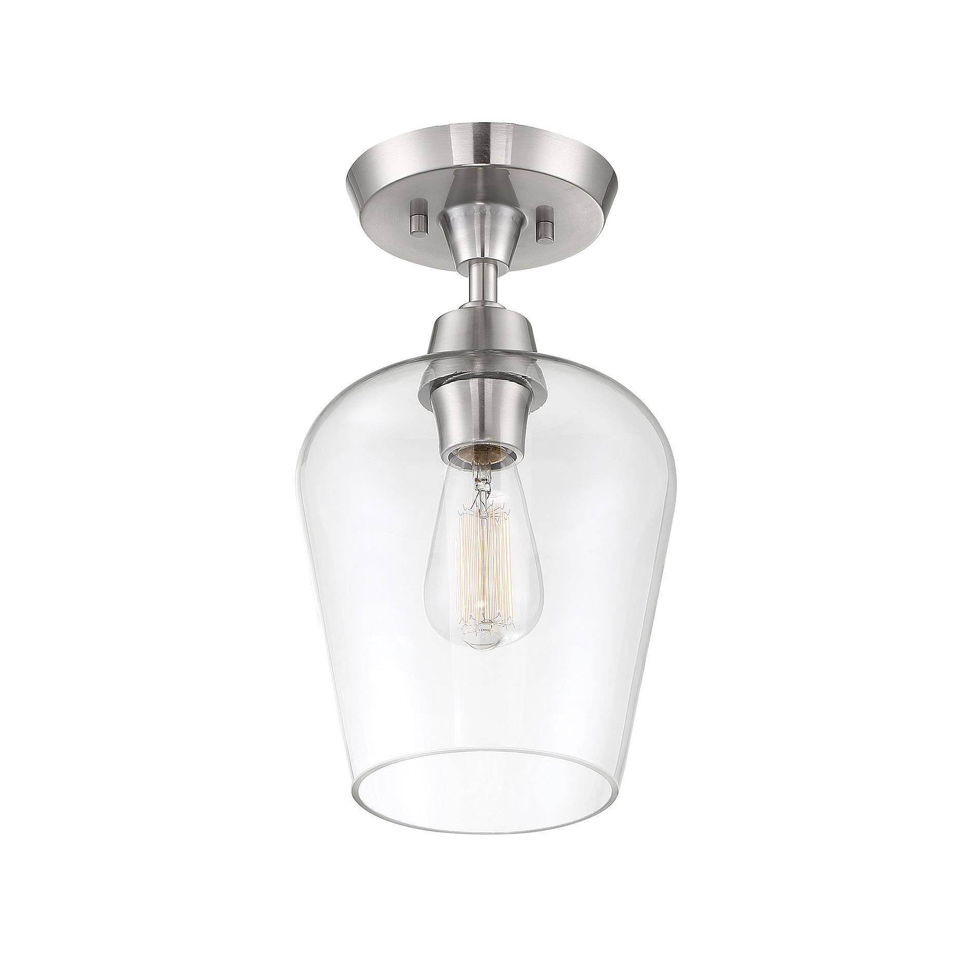 Shown in Satin Nickel finish and Clear glass