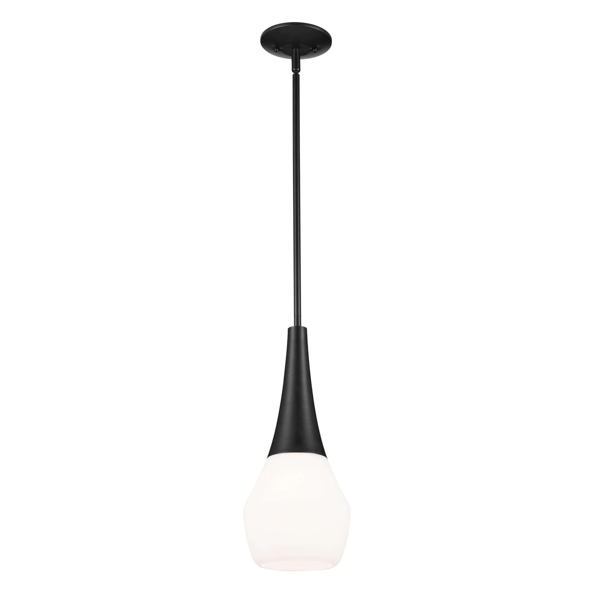 Shown in Black finish and Satin Etched Cased Opal glass