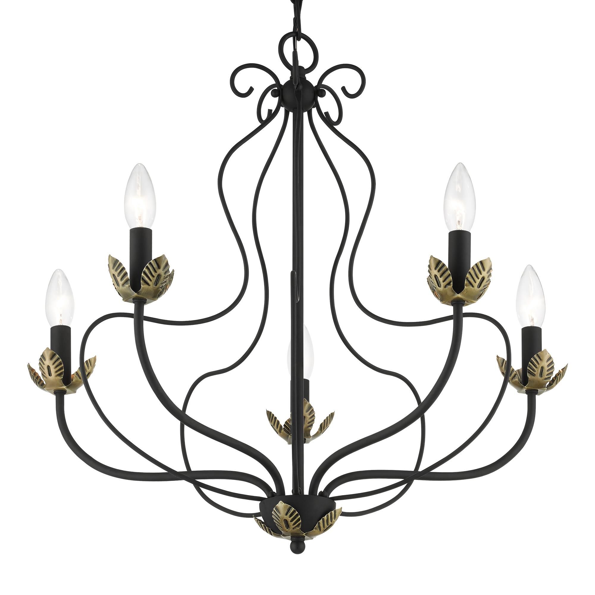 Shown in Black with Antique Brass Accents finish