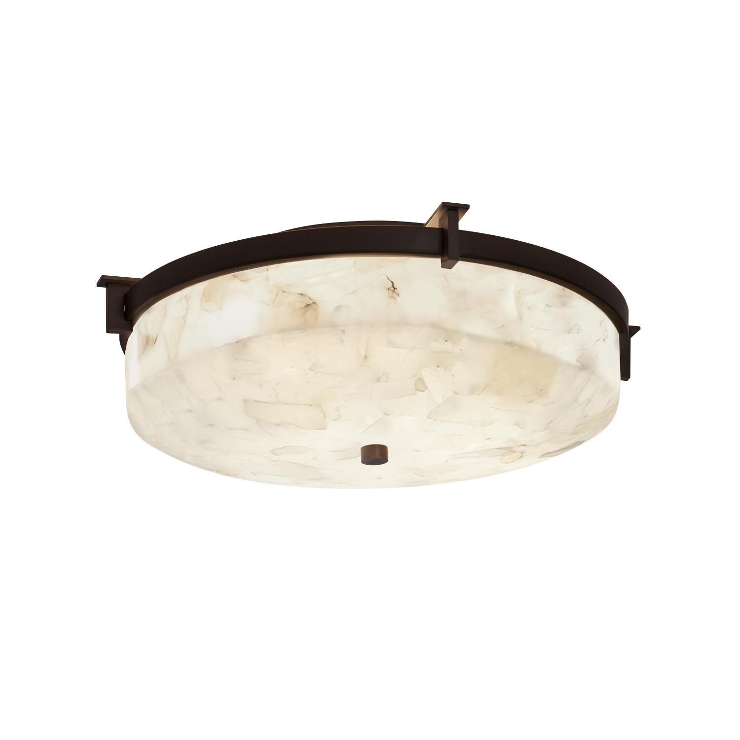 Shown in Dark Bronze finish and Shaved Alabaster Rocks Cast Into Resin glass