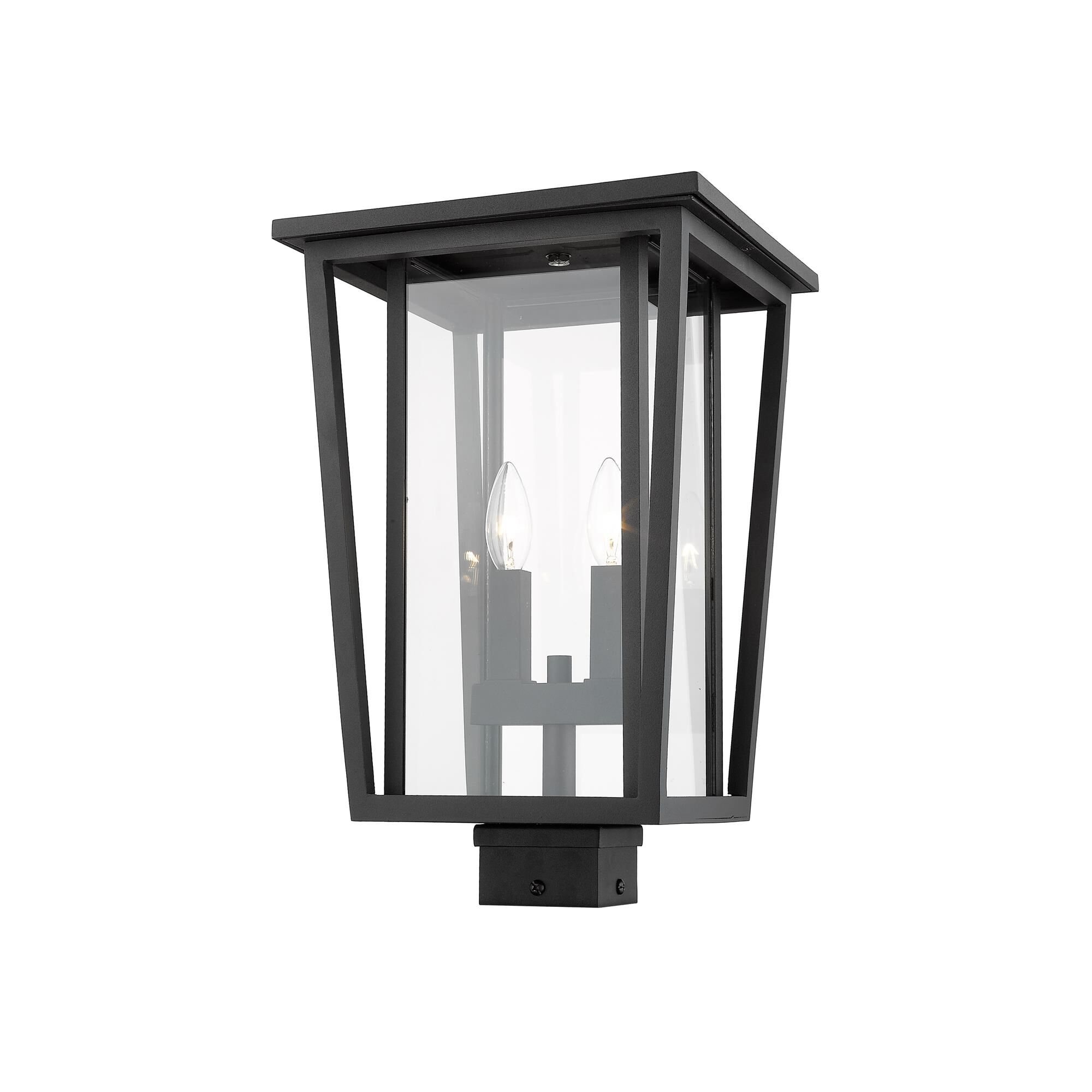 Shown in Black finish and Glass shade