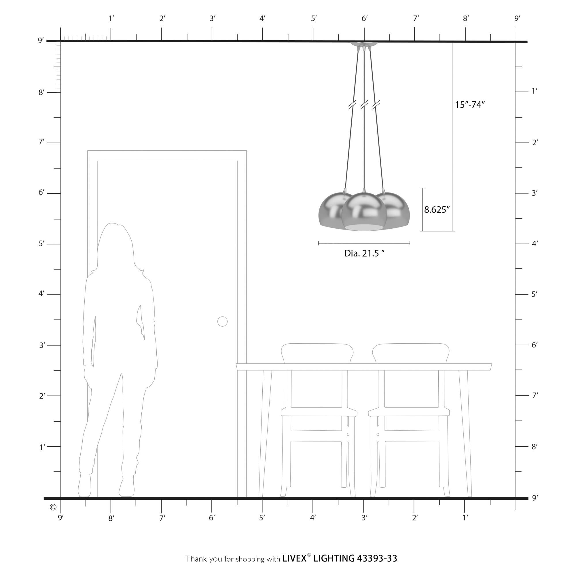 Piedmont Large Pendant by Livex Lighting