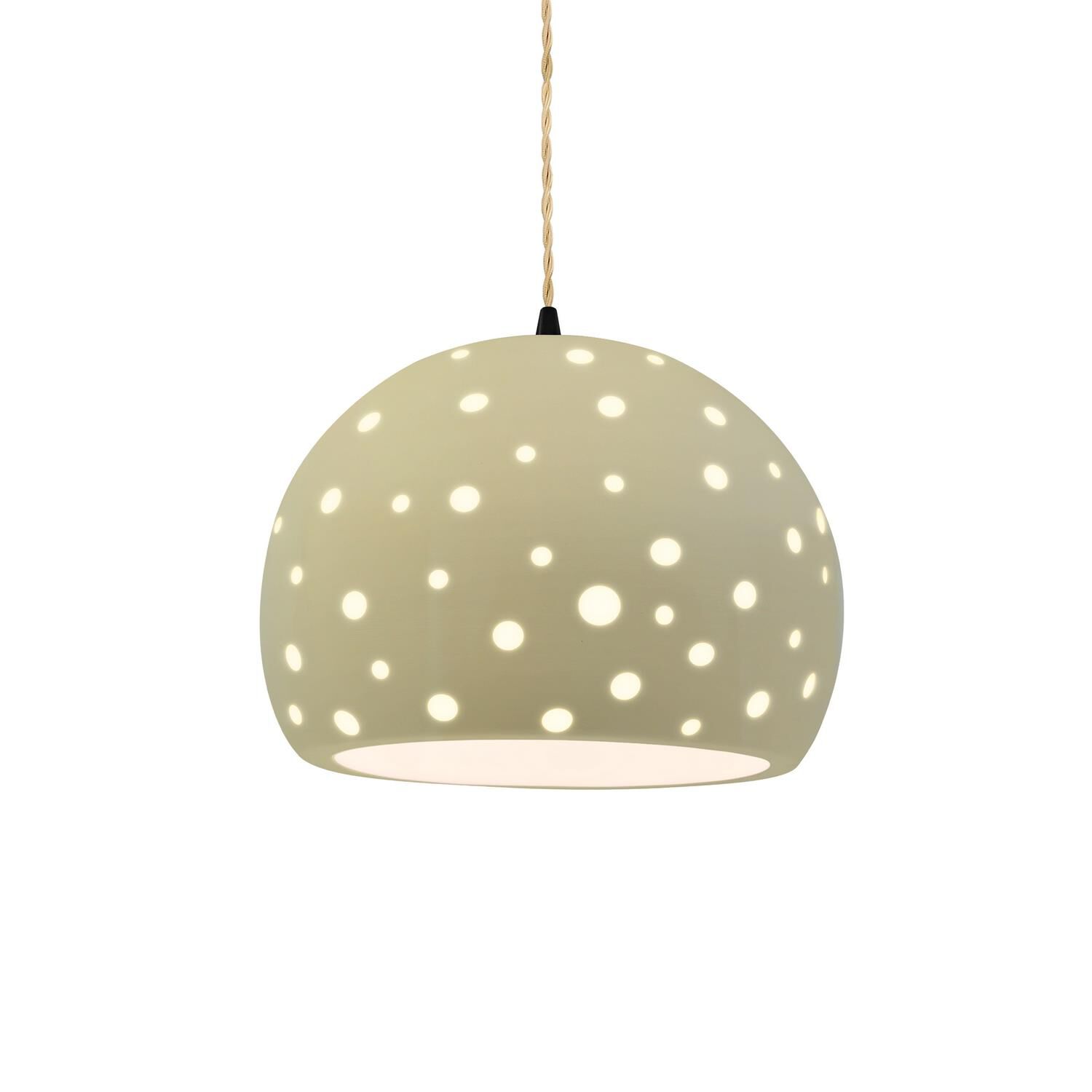 Perforated Globe 12 Inch Large Pendant by Justice Design Group