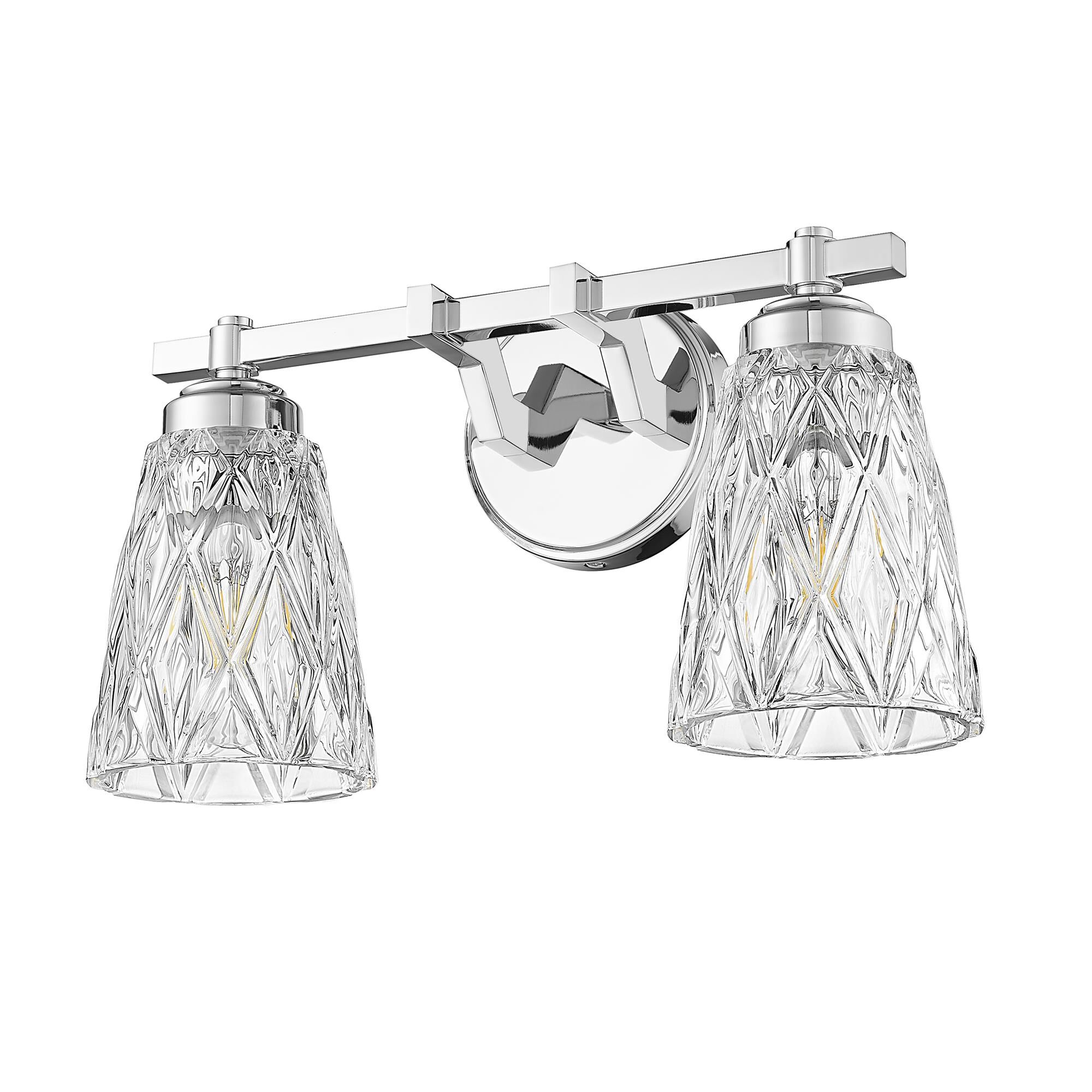 Shown in Chrome finish and Clear glass