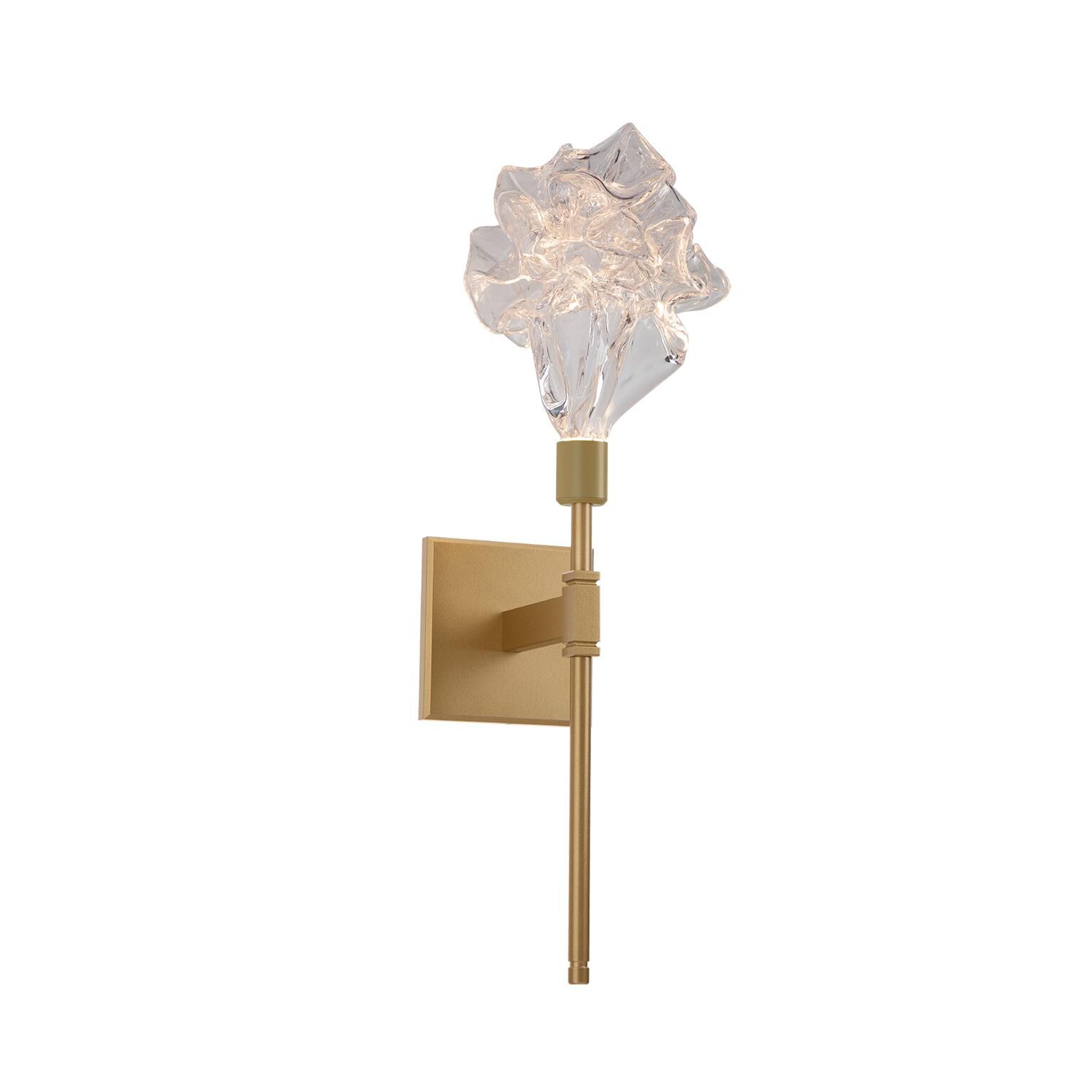 Shown in Gilded Brass finish and Blossom Clear glass