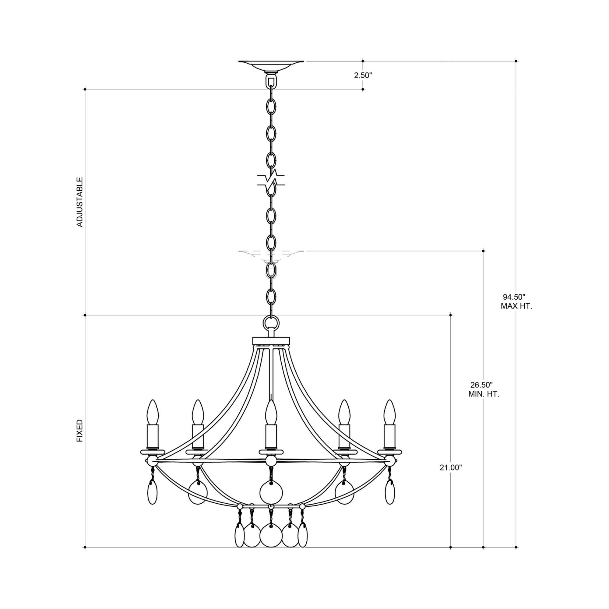Novella 5 Light Chandelier by Currey and Company